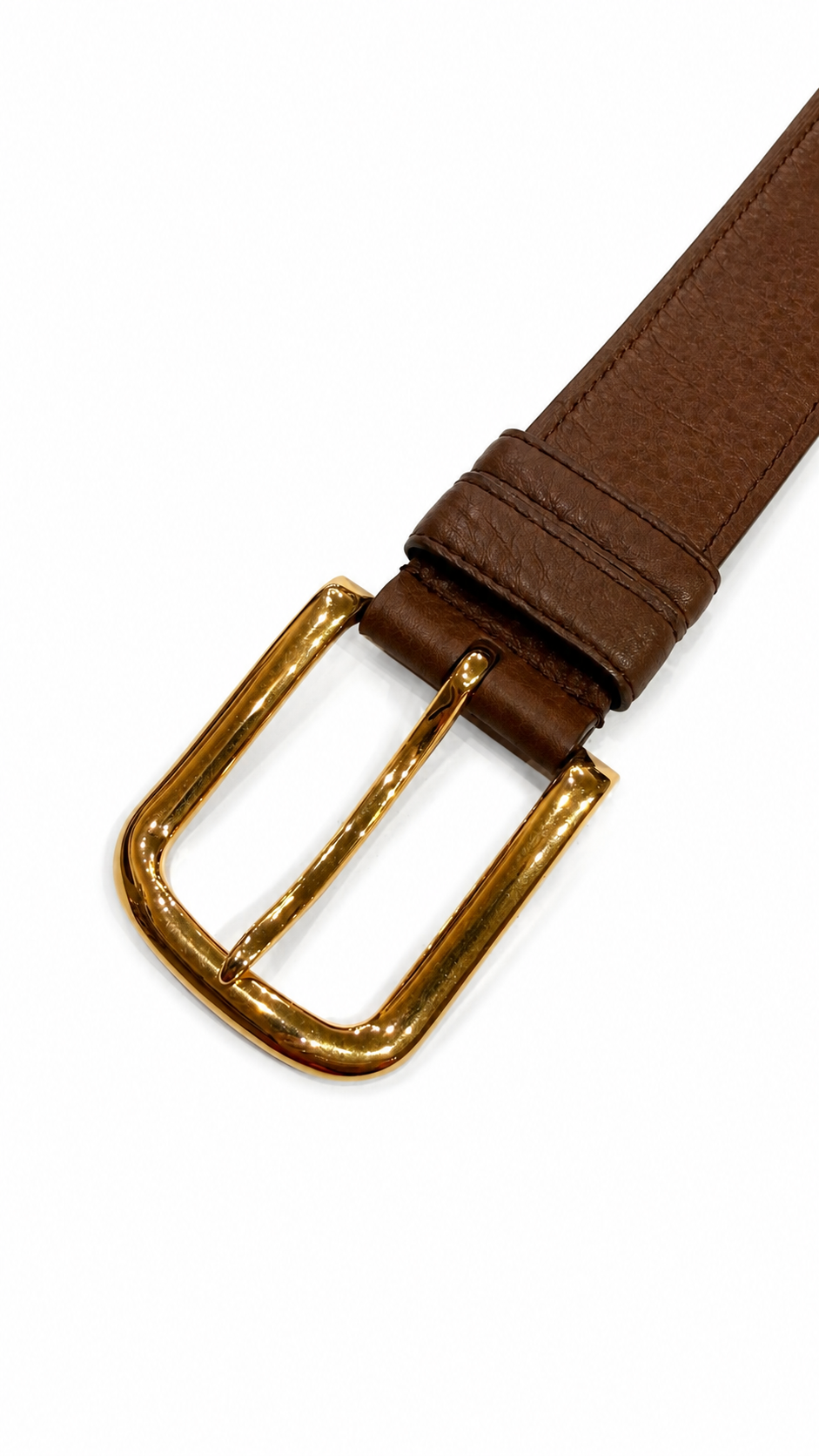 prada brown belt with gold buckle - size 90
