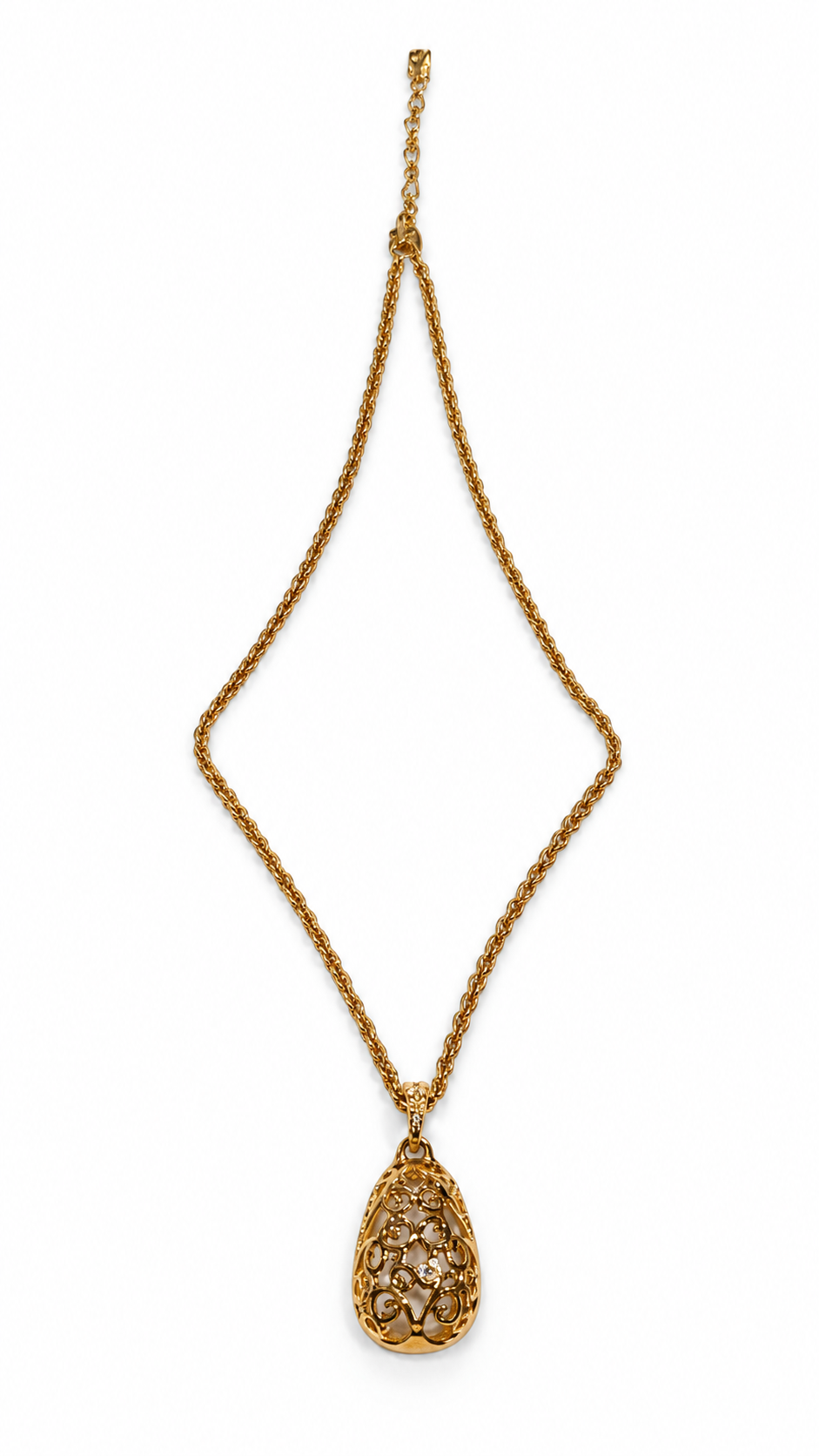 SAINT LAURENT CARVED GOLD VINTAGE PENDANT