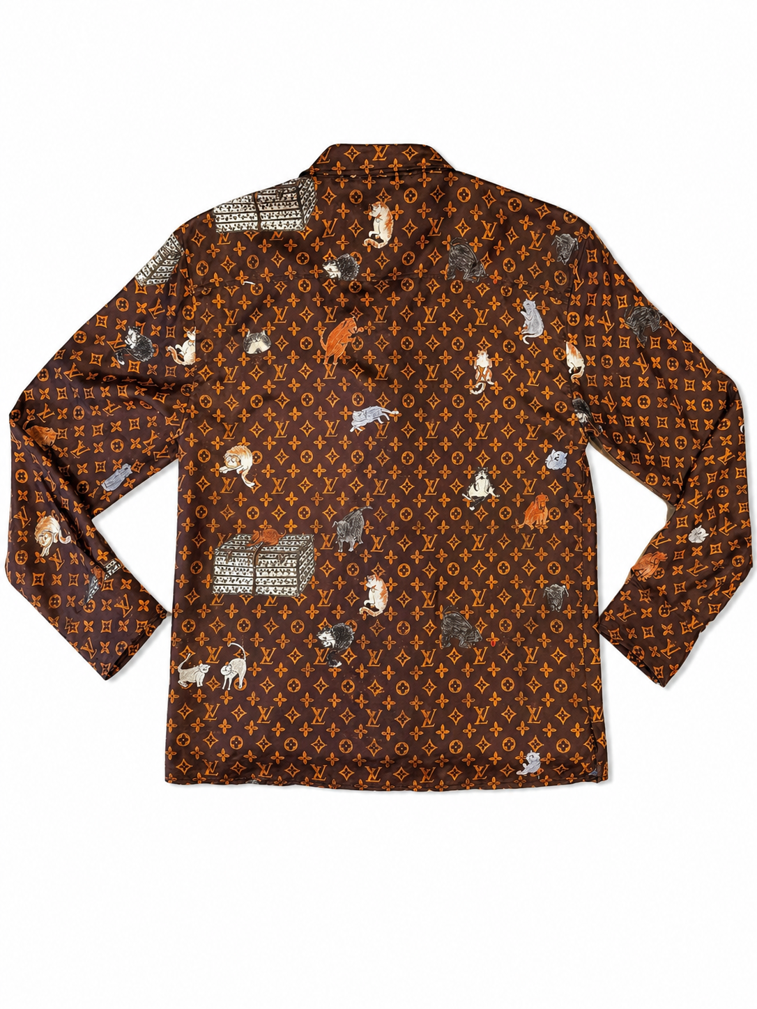 LOUIS VUITTON X Grace Coddington Catogram Silk Shirt 36
