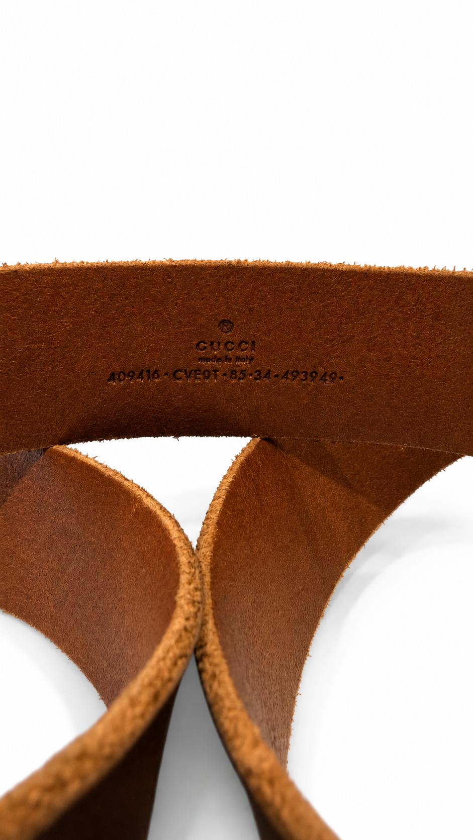 Gucci Brown Belt with Gold Logo 85