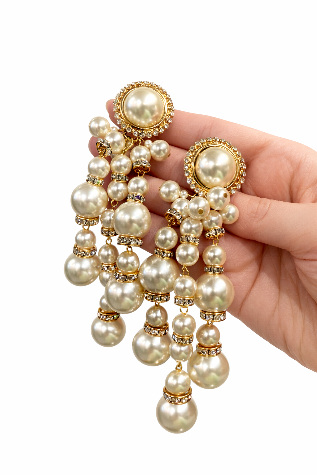 ALESSANDRA RICH PEARL CLIP ON EARRINGS