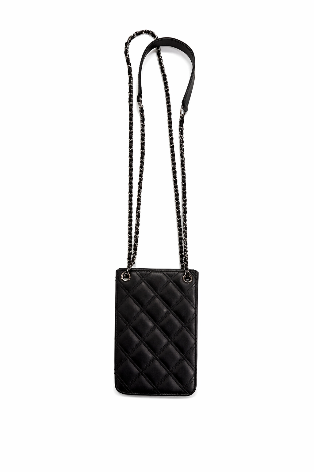 CHANEL LEATHER CROSSBODY WALLET ON CHAIN