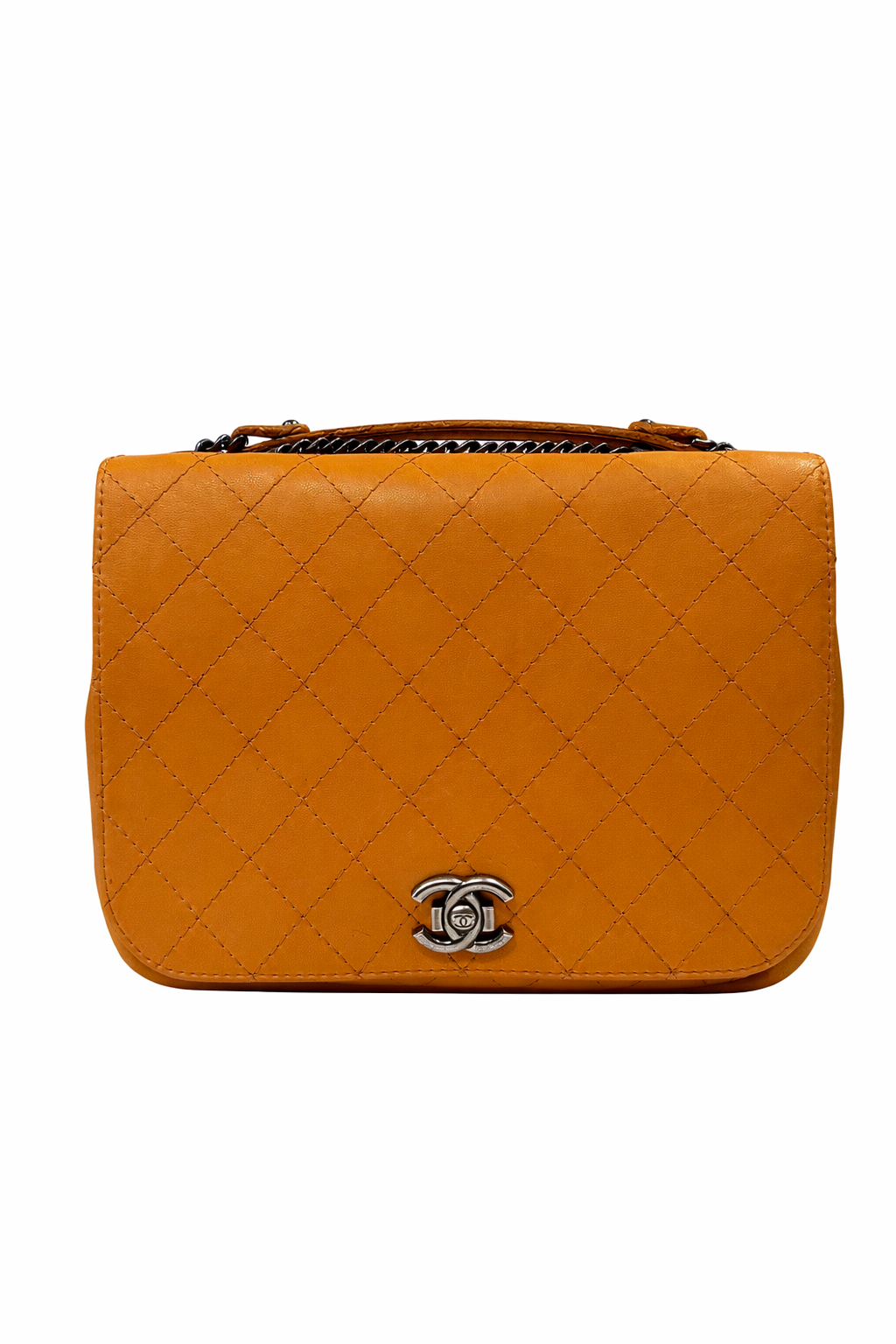 Chanel Orange Quilted Crossbody Bag