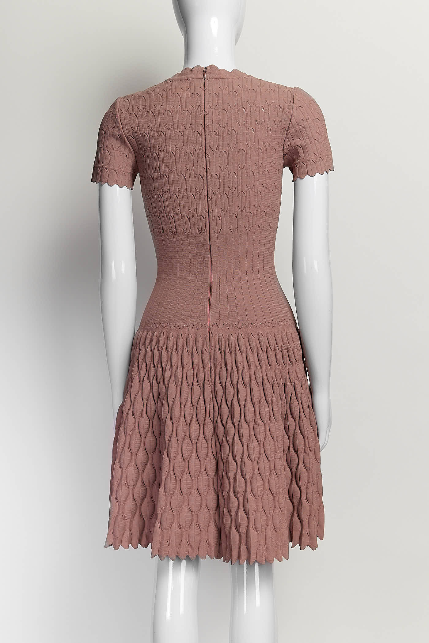 ALAÏA Pink Kint Mini Dress 38