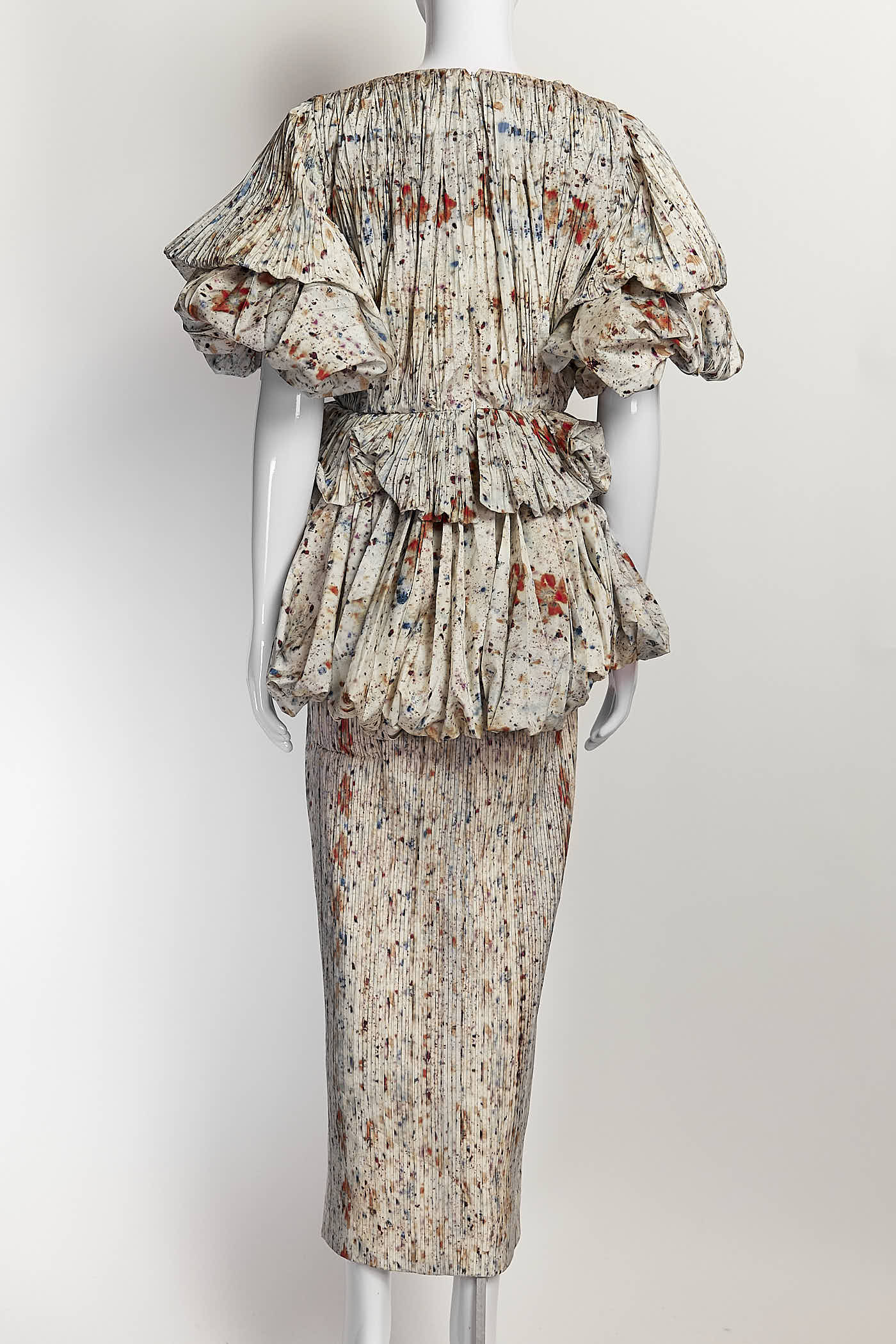 ALTUZARRA Papyrus Pleated Flower Bundle-Print Dress 38