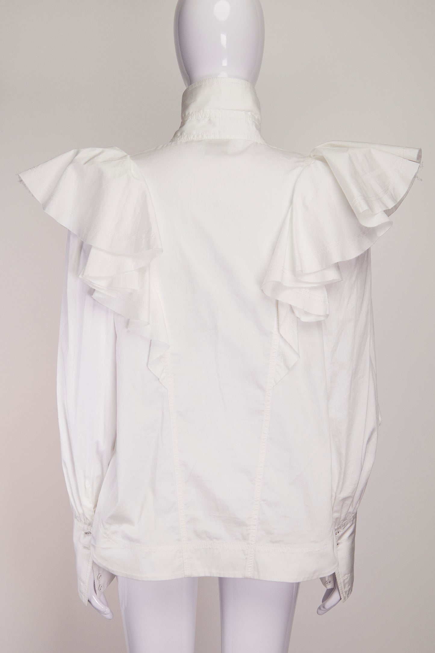 Aje White Cotton Ruffled Top 8