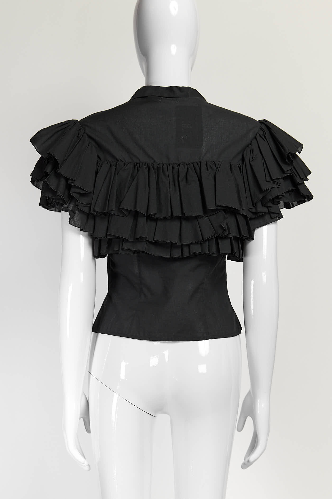 Alaïa Black Ruffled Top FR40