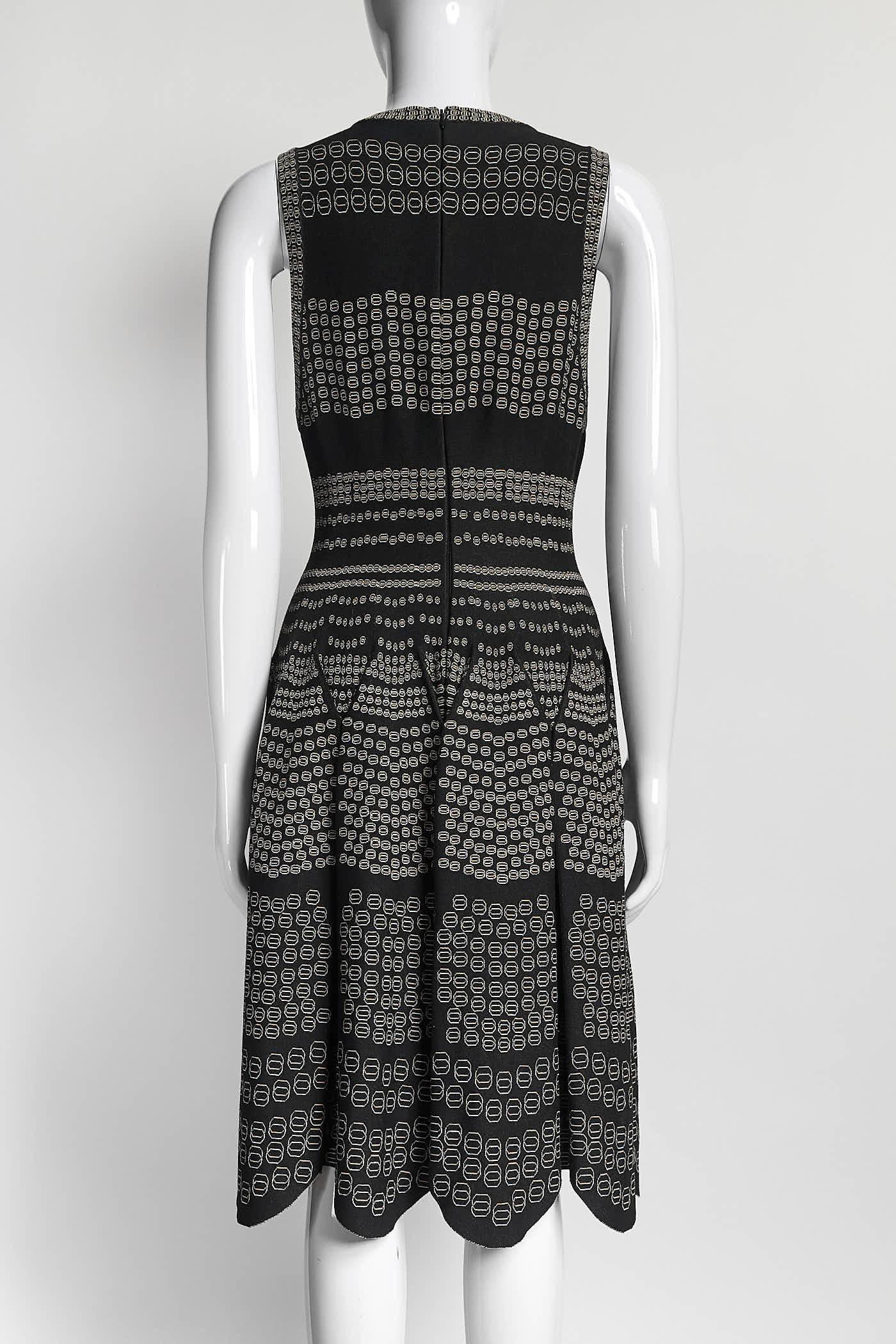 Alaïa Sleeveless Black Printed Knee-Length Dress 42