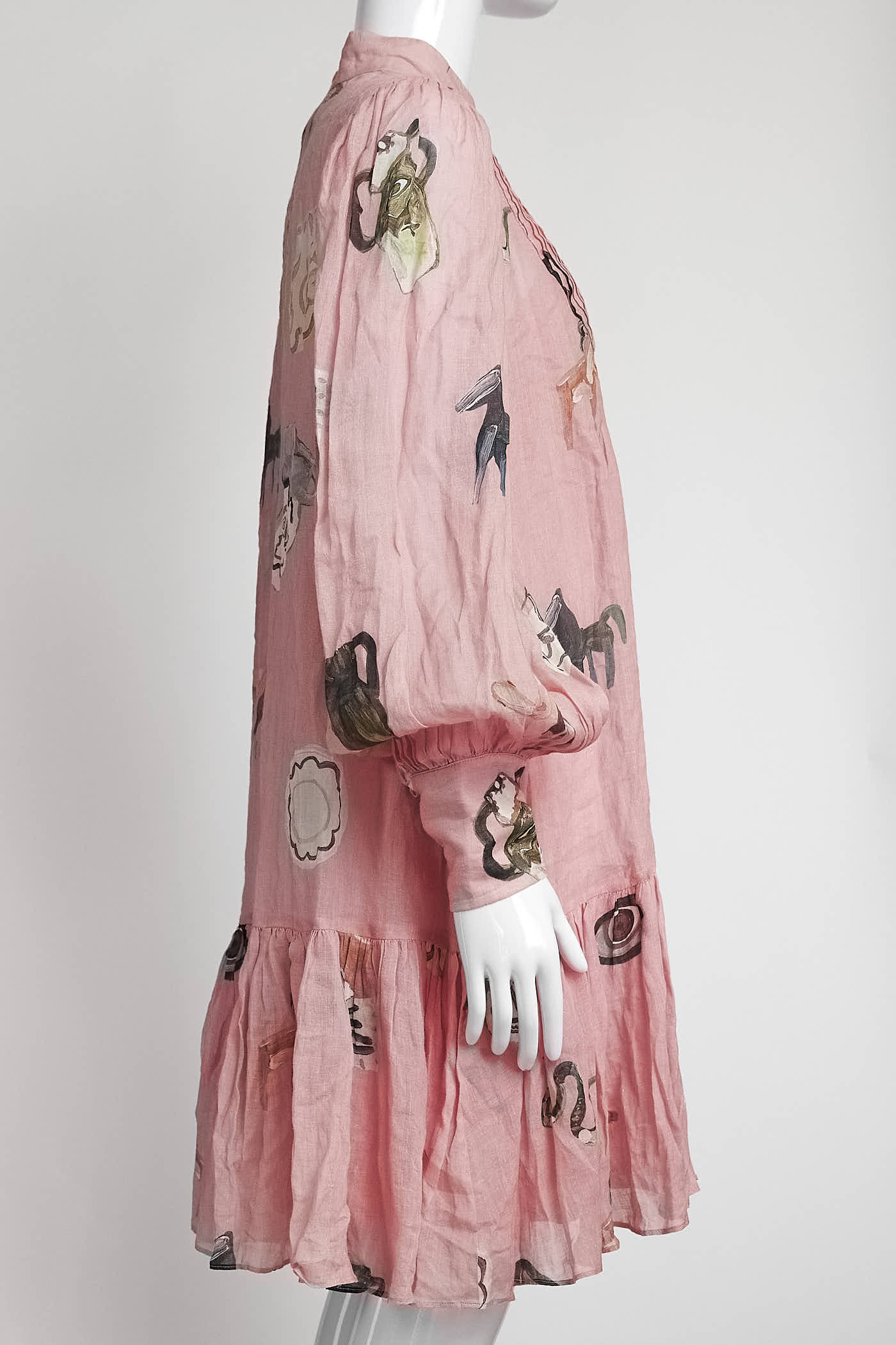 Alemais Pink Cleo Smock Mini Dress 12