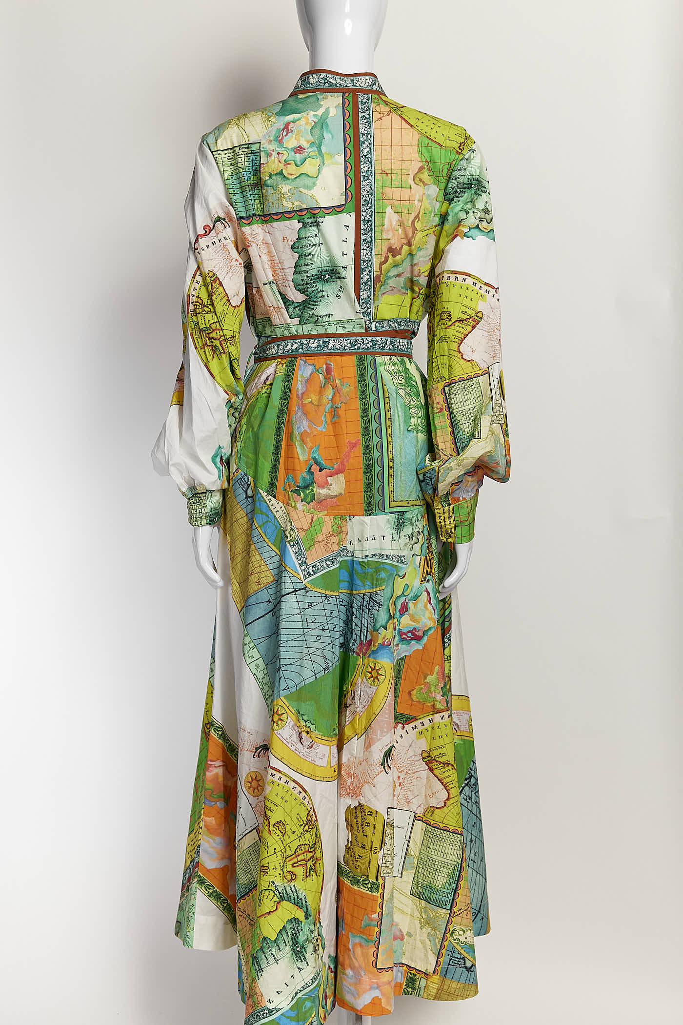 Alemais atlas Map Printed Button Up Dress 4