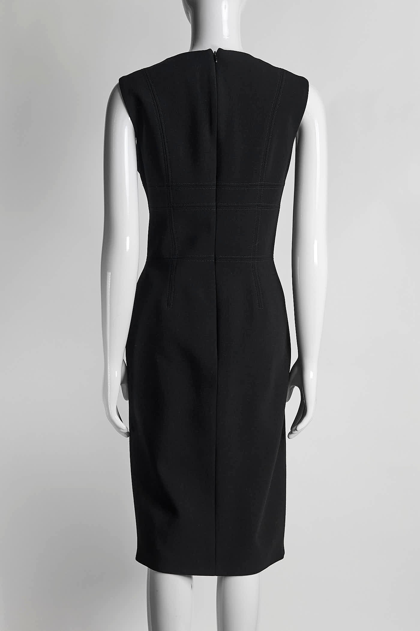 Alexander Mcqueen Black Sleeveless Structured Dress 44