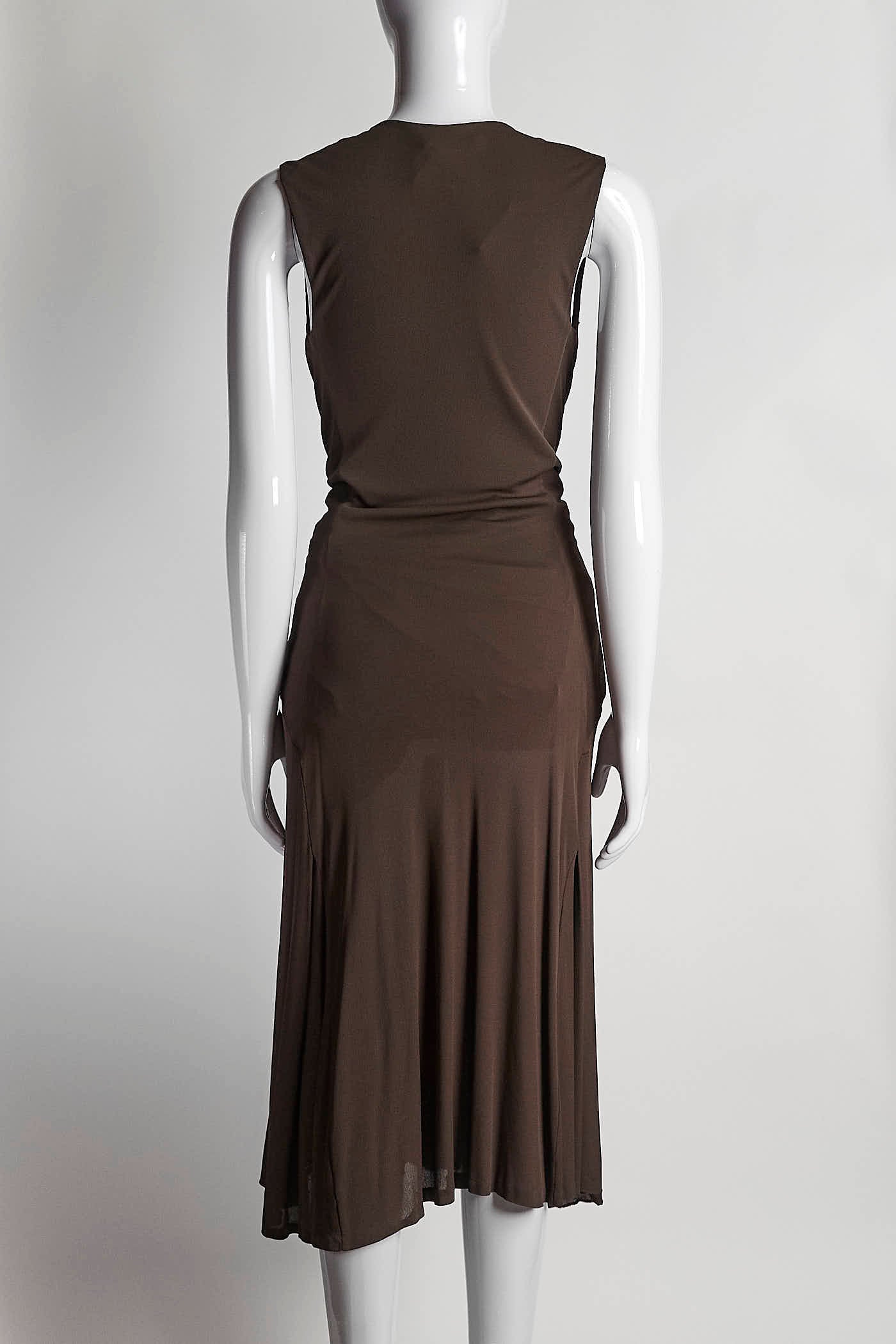 Alexander Mcqueen Brown Knot Detail Dress IT 38