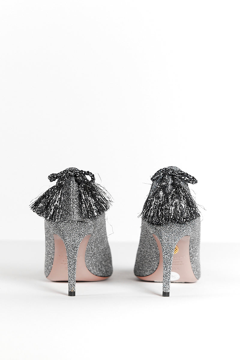 Aquazzura Silver Forever Marilyn Pumps 38.5