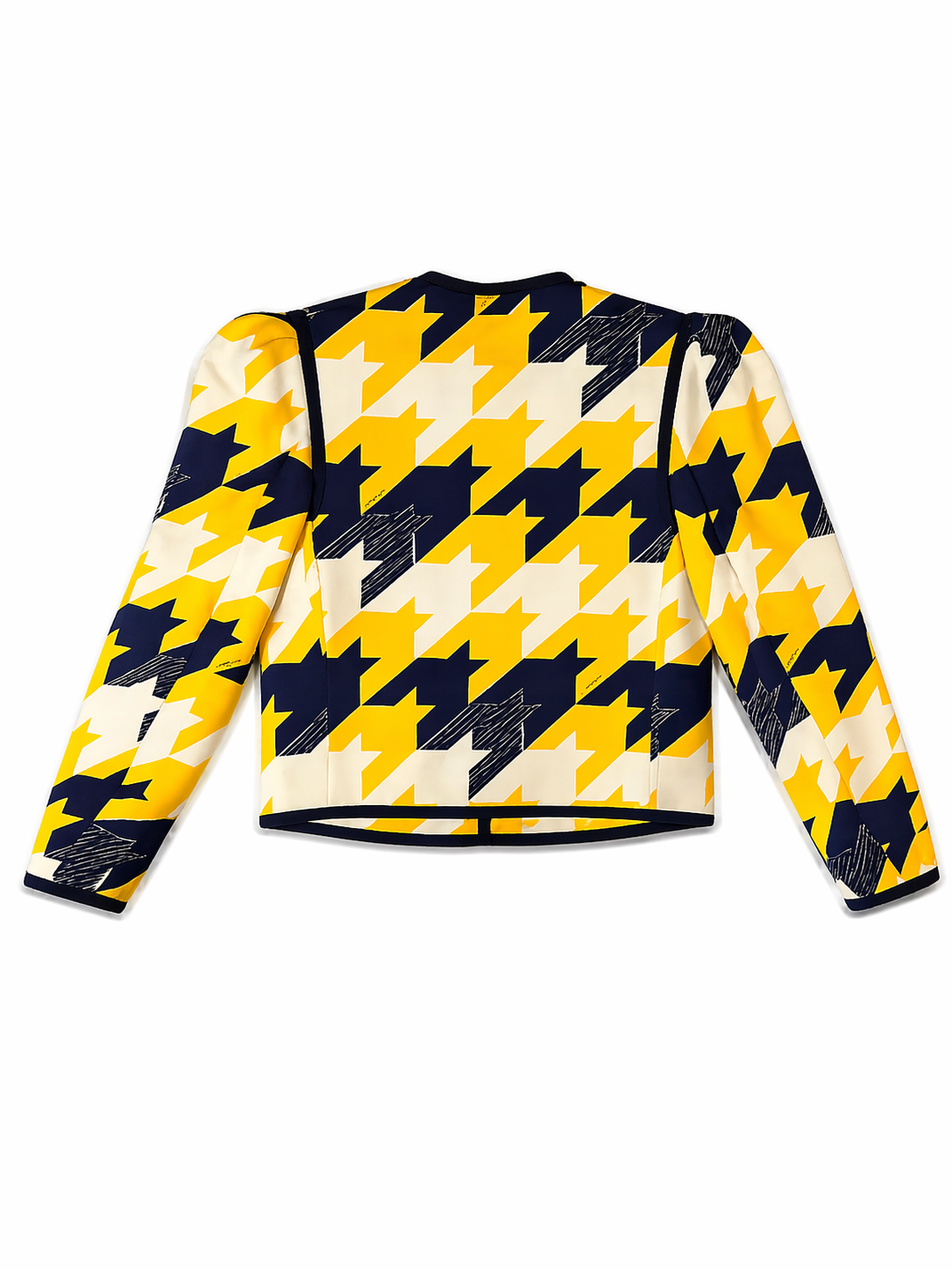 Gucci Yellow/Navy Printed Evening Jacket 38