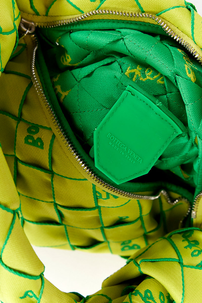 BOTTEGA VENETA GREEN WOVEN EMBROIDERED JODIE BAG