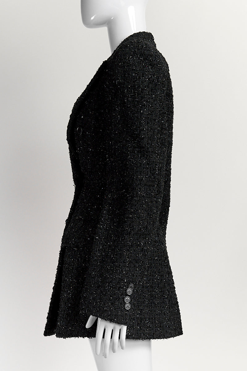 Balenciaga Navy Tweed Jacket 34