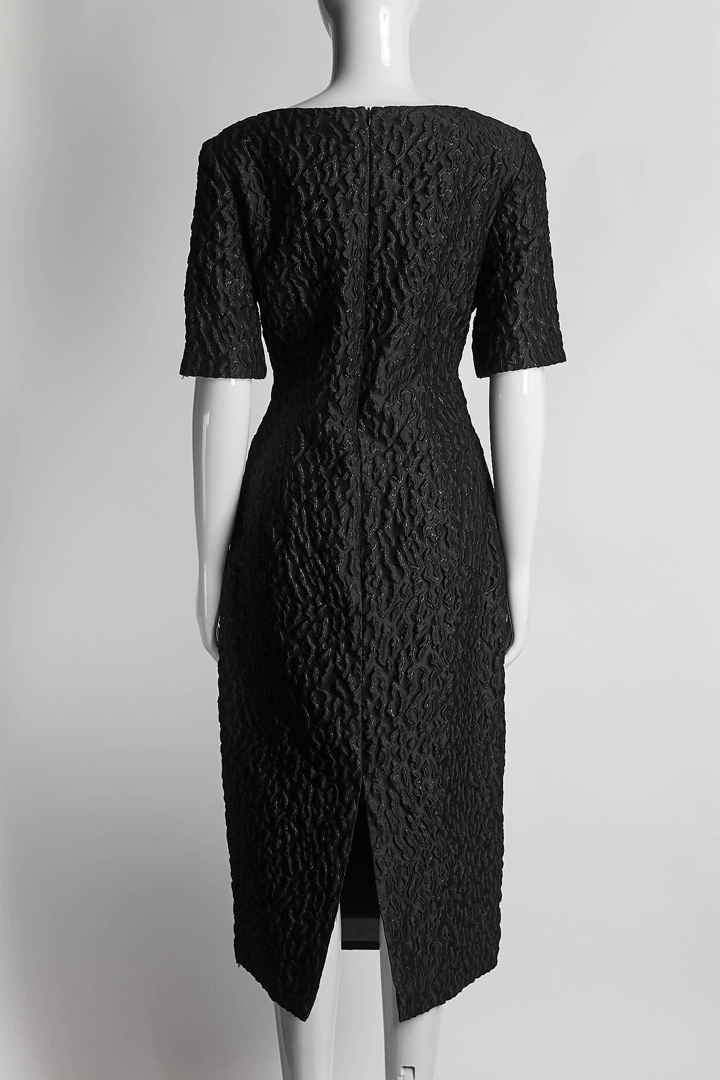 Brandon Maxwell Black Textured Dress 8