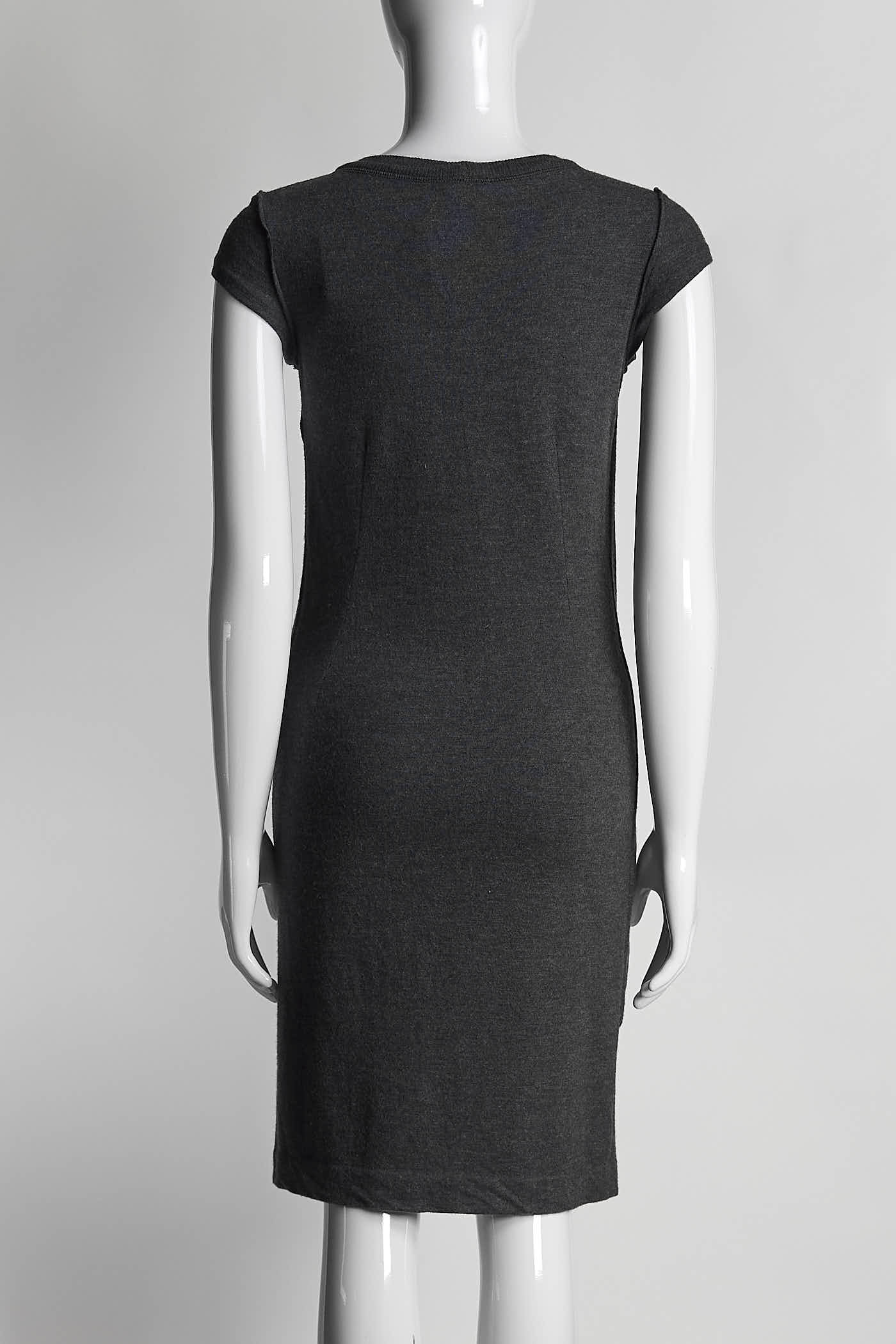 Brunello Cucinelli Grey Wool Mid-Length Dress 38