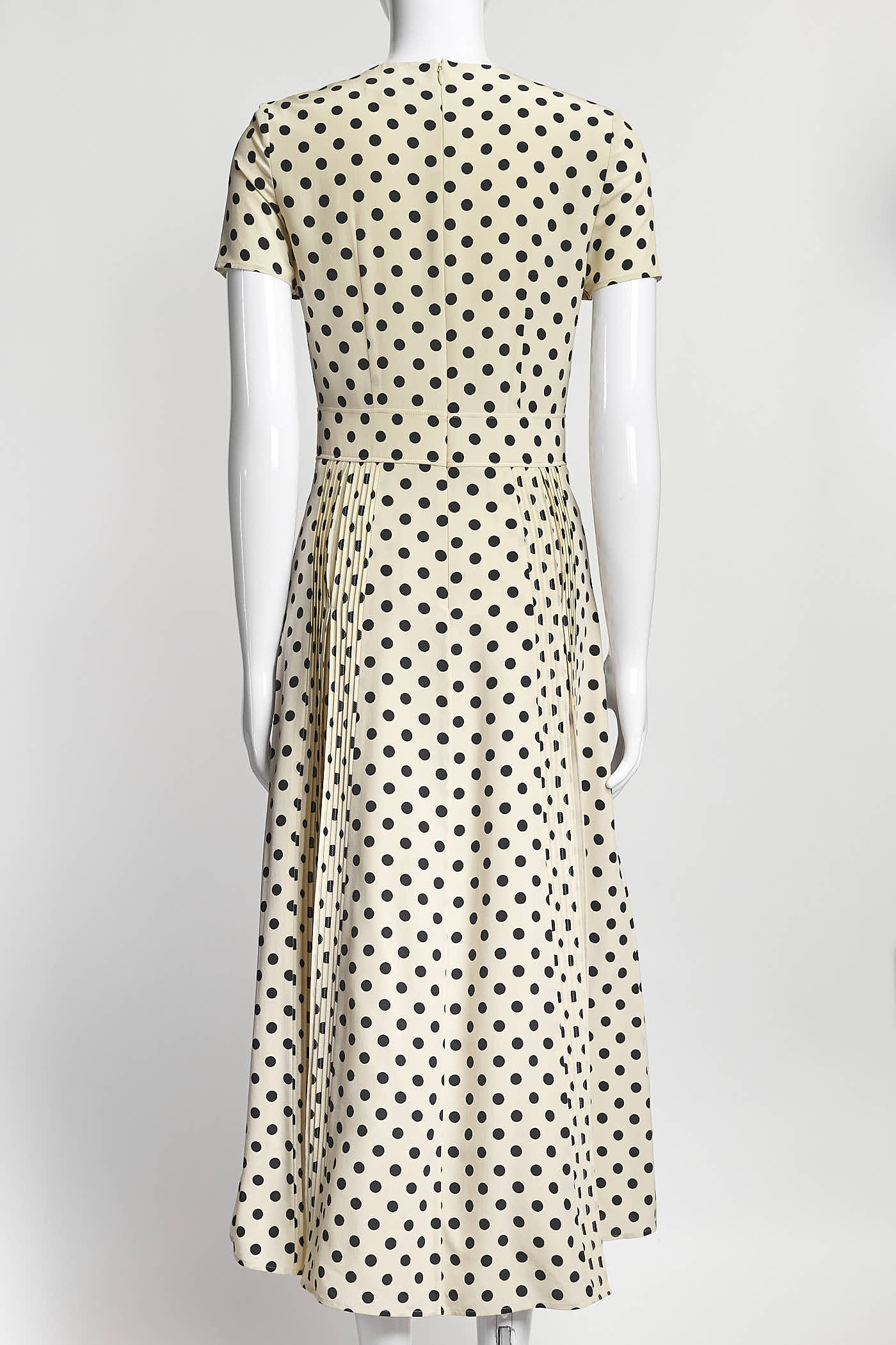 Burberry Beige Navy Polka Dot Silk Dress 2