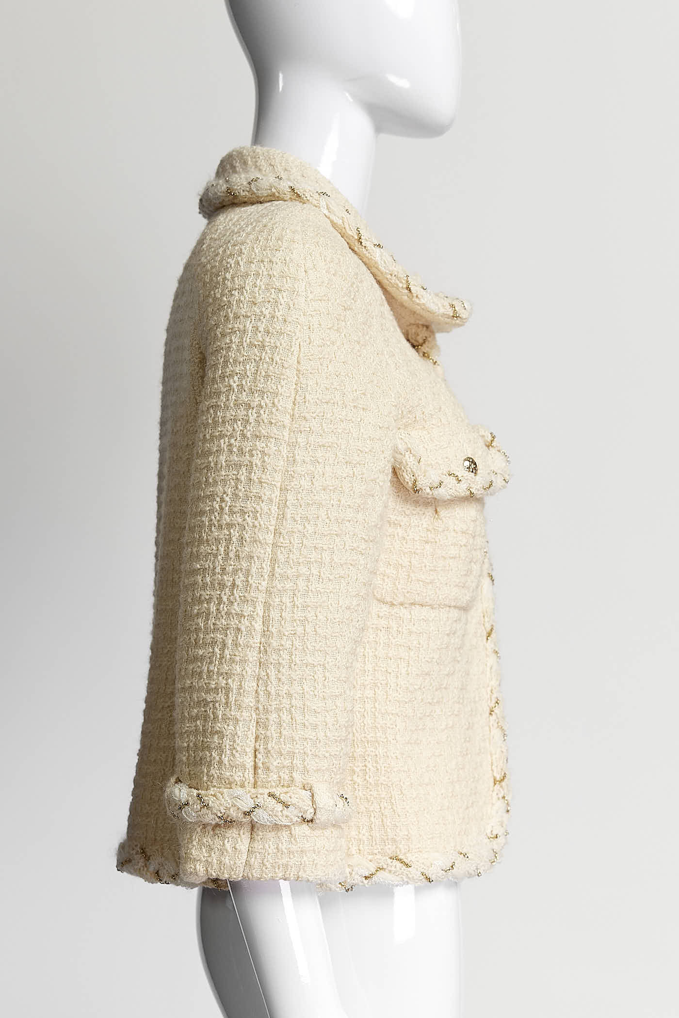 CHANEL Ivory Wool Tweed Jacket 2007