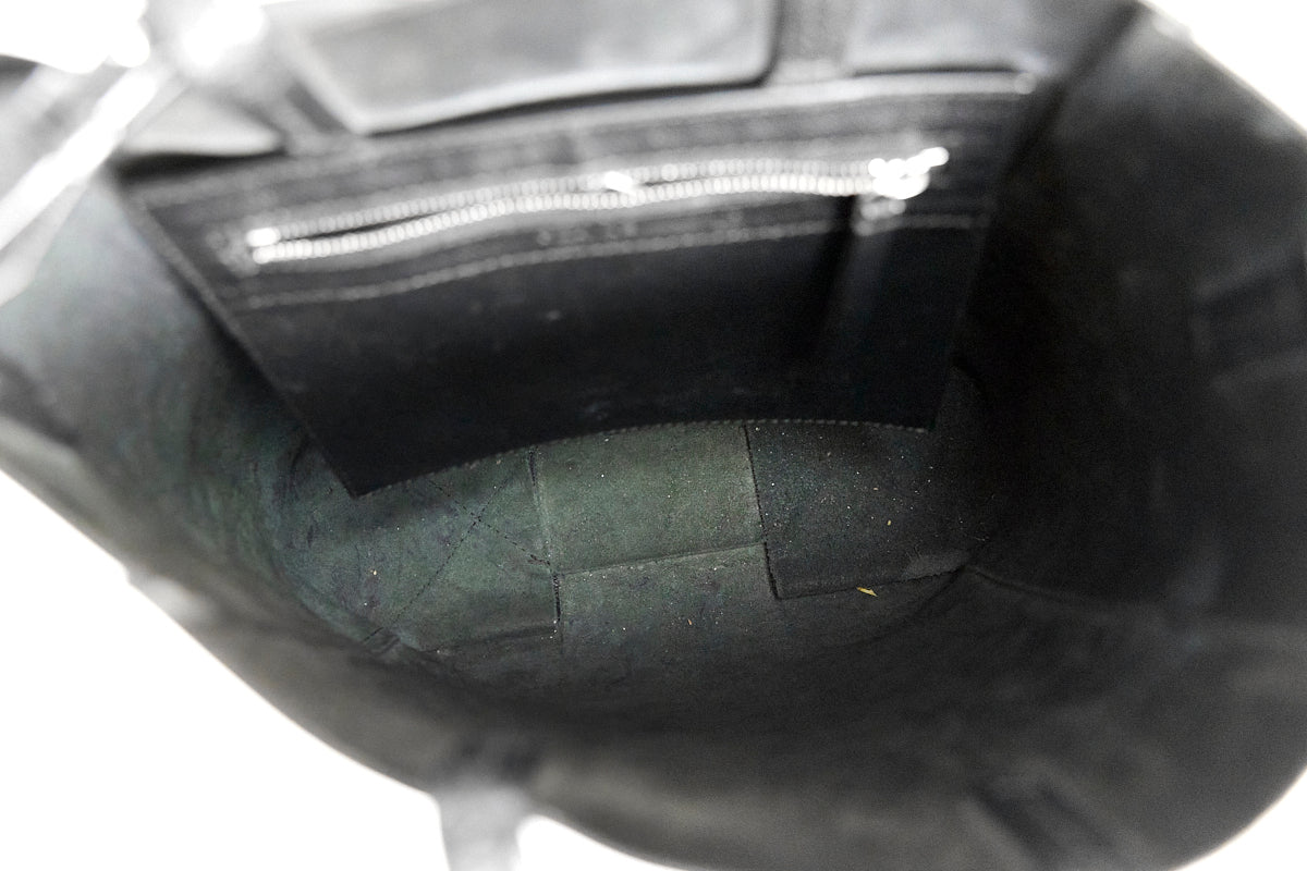 Celine Black Grained Leather Vertical Cabas Tote