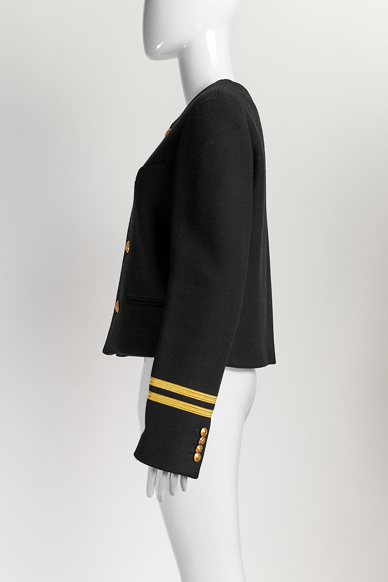 Celine Black Spencer Captain Jacket 38