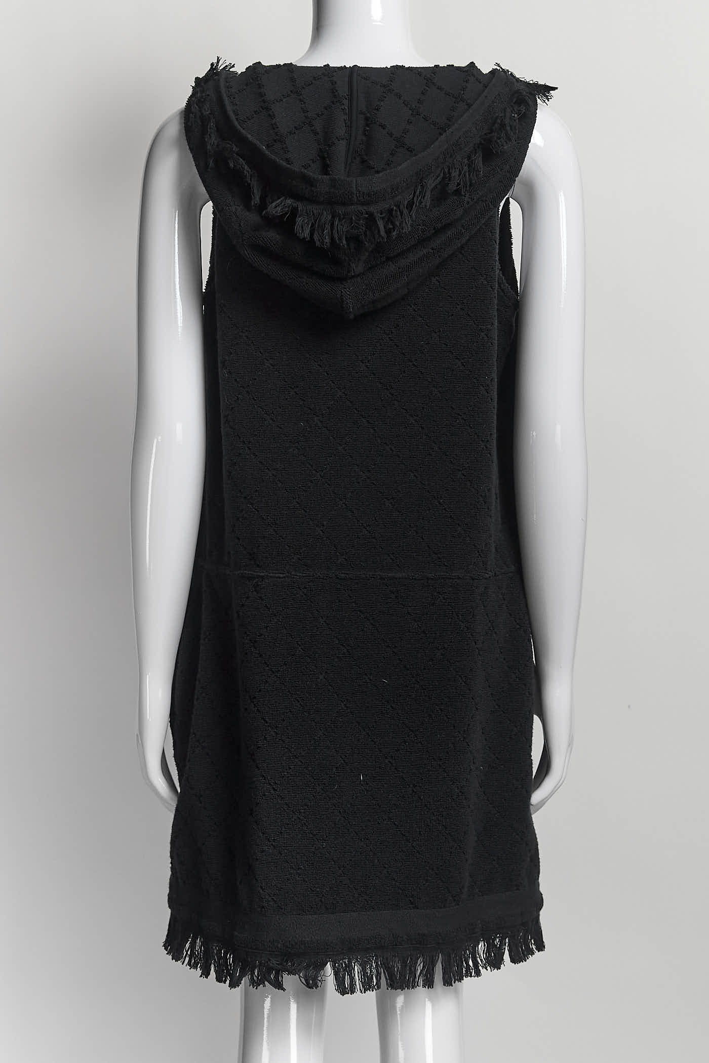 Chanel Black Hooded Sleeveless Dress 40