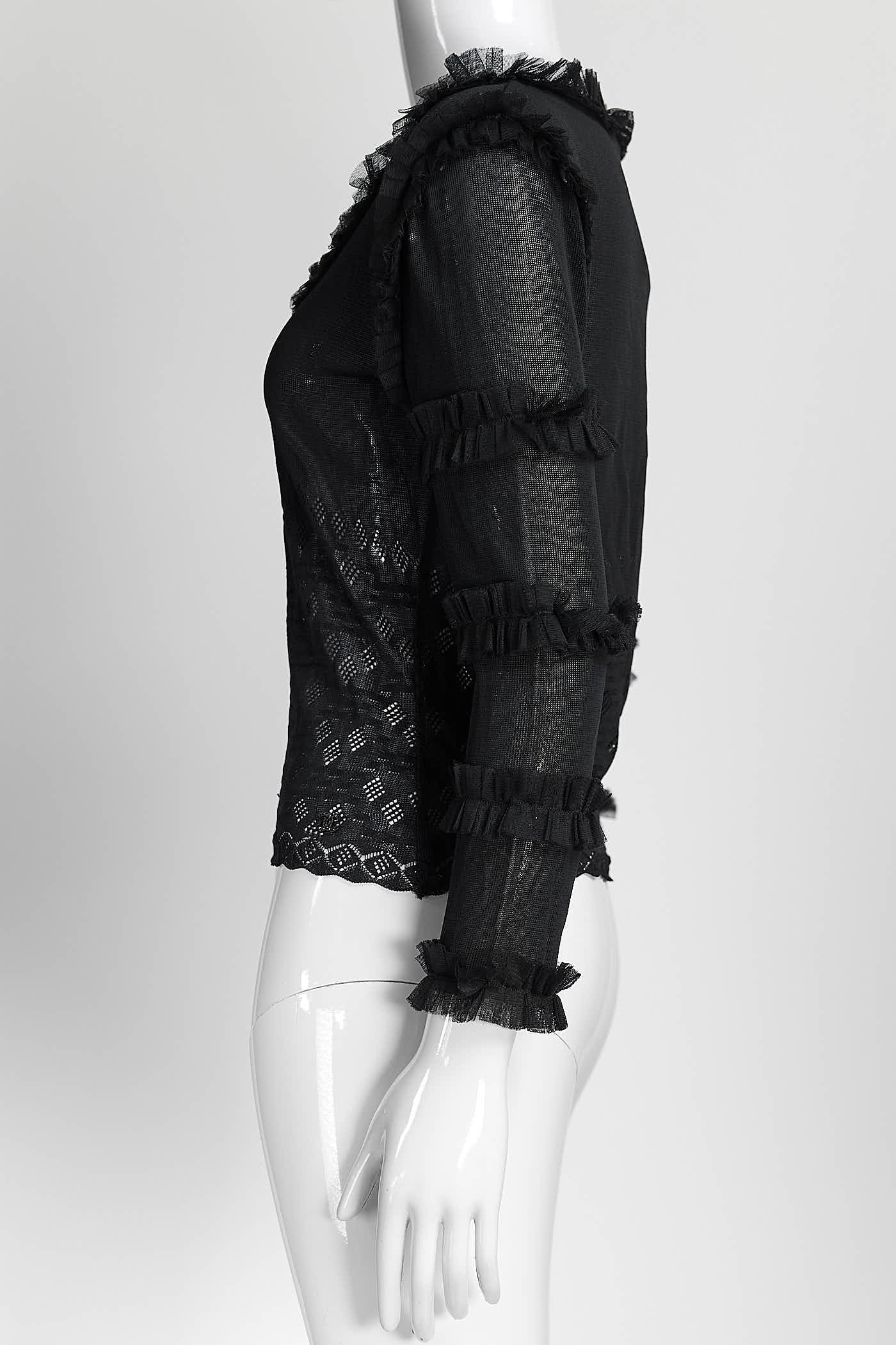 Chanel Black Lace Knit Top