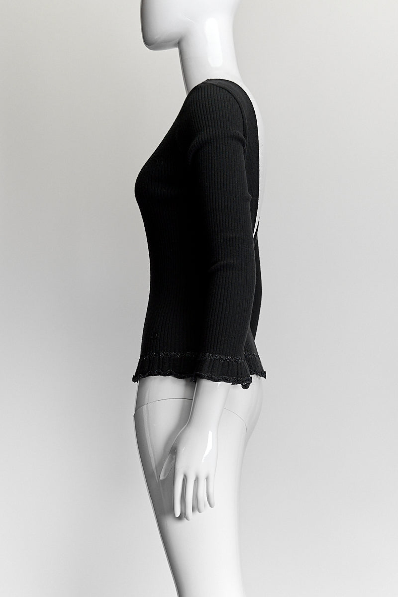 Chanel Black Long Sleeve Top FR40