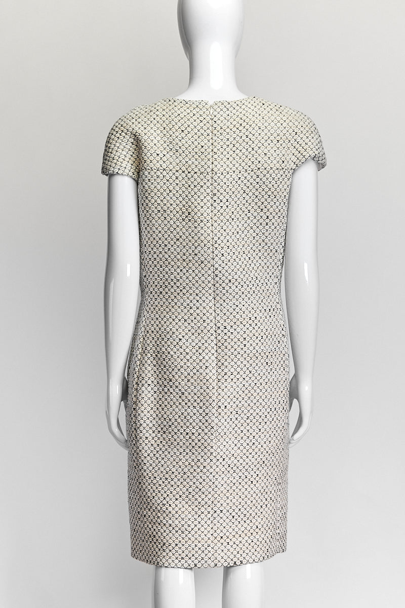 Chanel Black/White Tweed Dress FR38