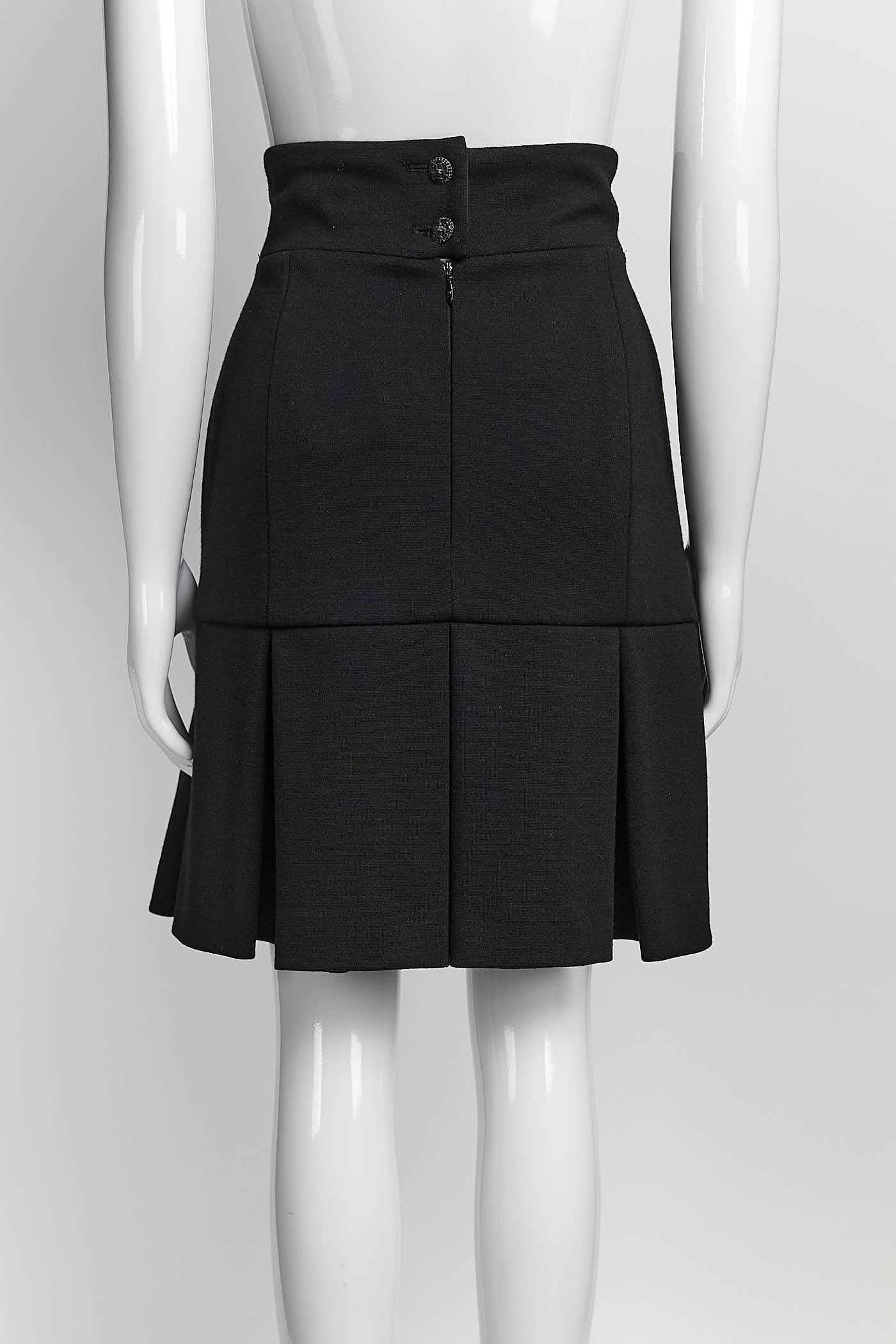 Chanel Black Wool Skirt 40