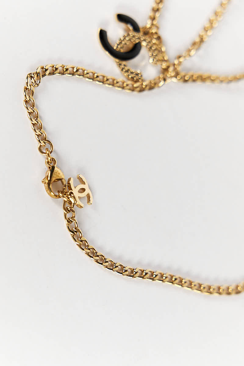 Chanel CC Logo Rhinestone Necklace