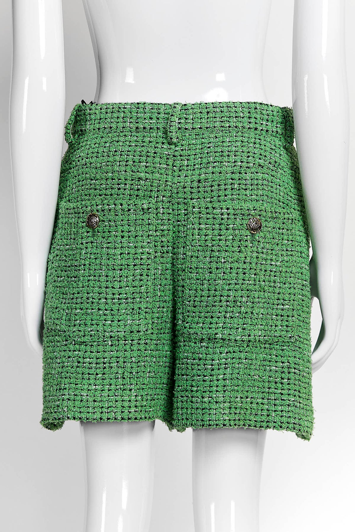 Chanel Green Tweed Short 38