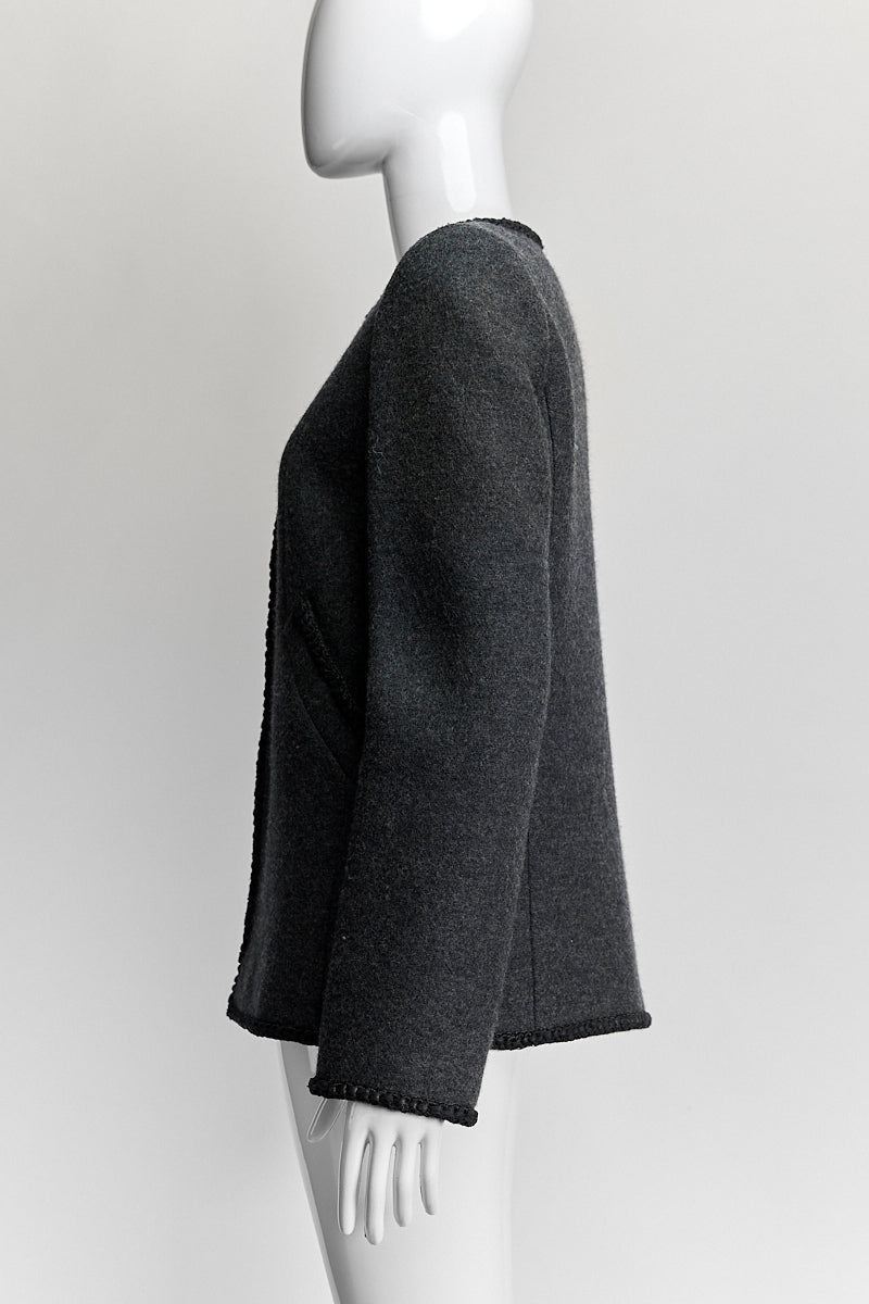Chanel Grey Wool Blazer FR40