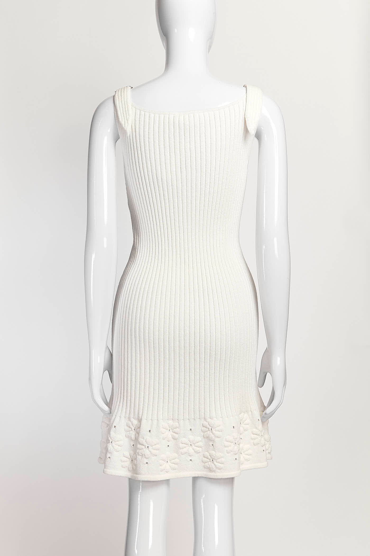 Chanel White Kint Dress 38