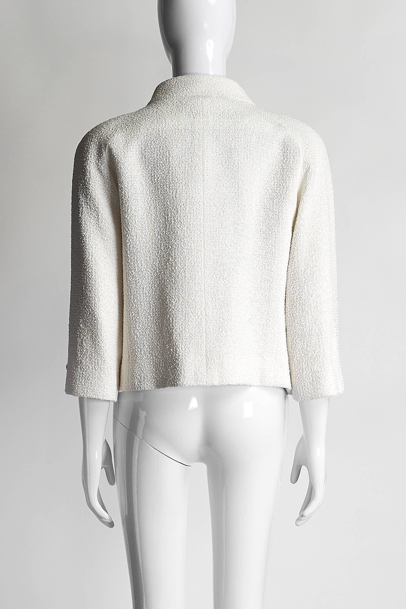 Chanel White Tweed Blazer 38
