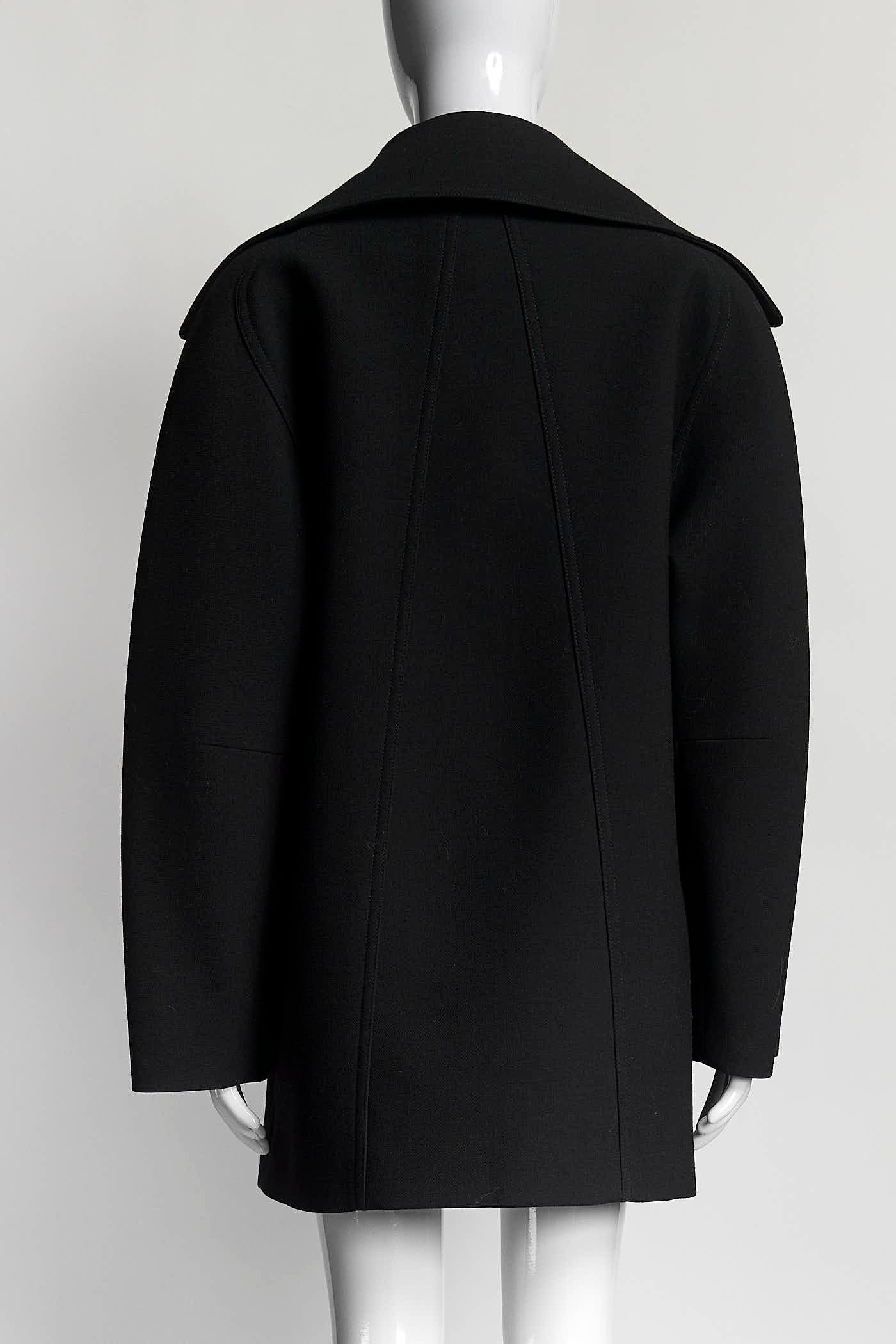 Chloe Black Wool Double Breasted Coat 38