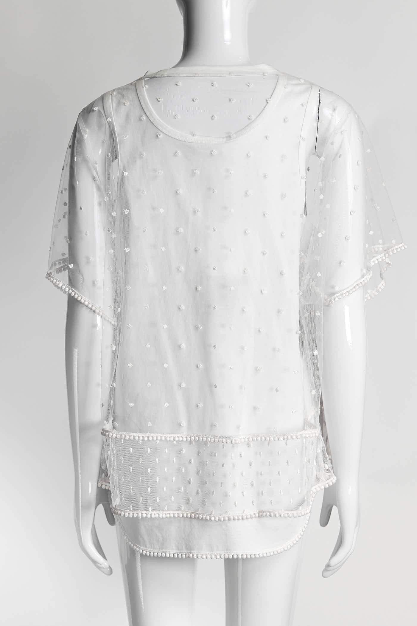 Chloe White Dentell Blouse L