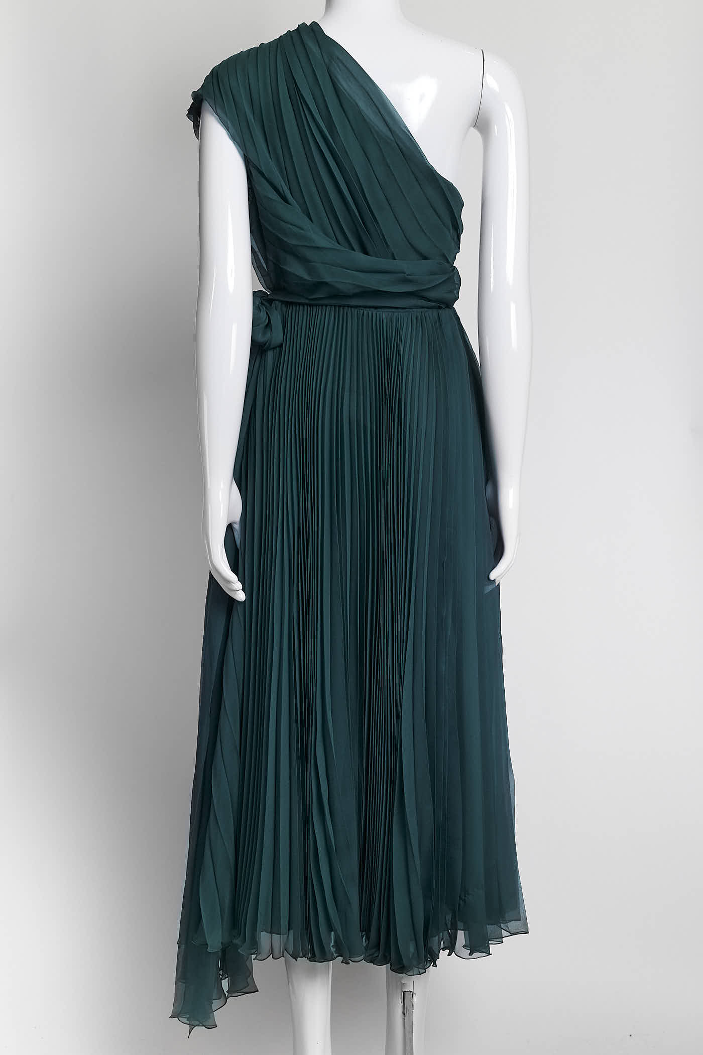 Christian Dior Green Silk Chiffon Dress 38