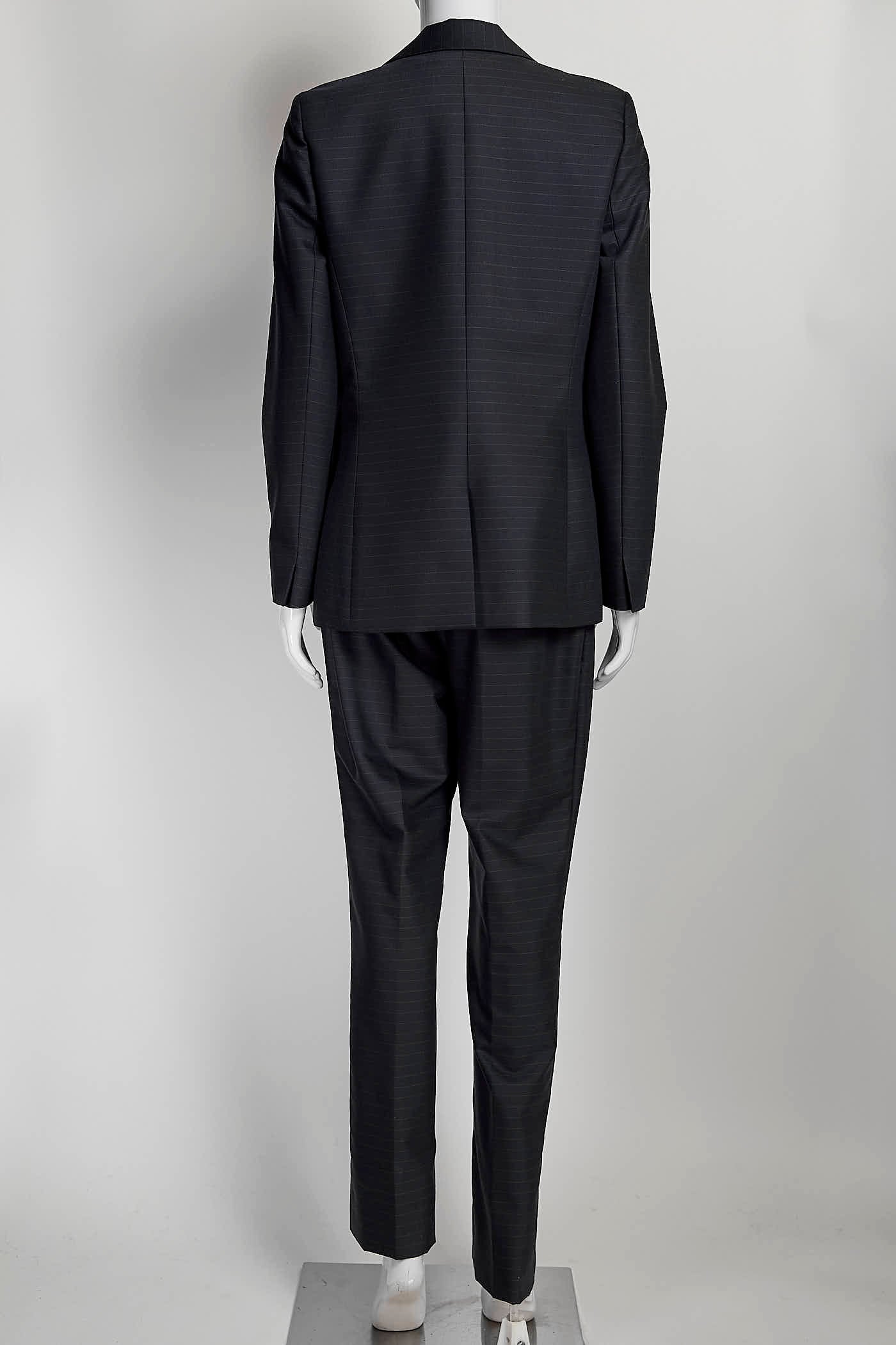 Christian Dior Navy Striped Runway Suit Top/ Blazer/ Pant FR38