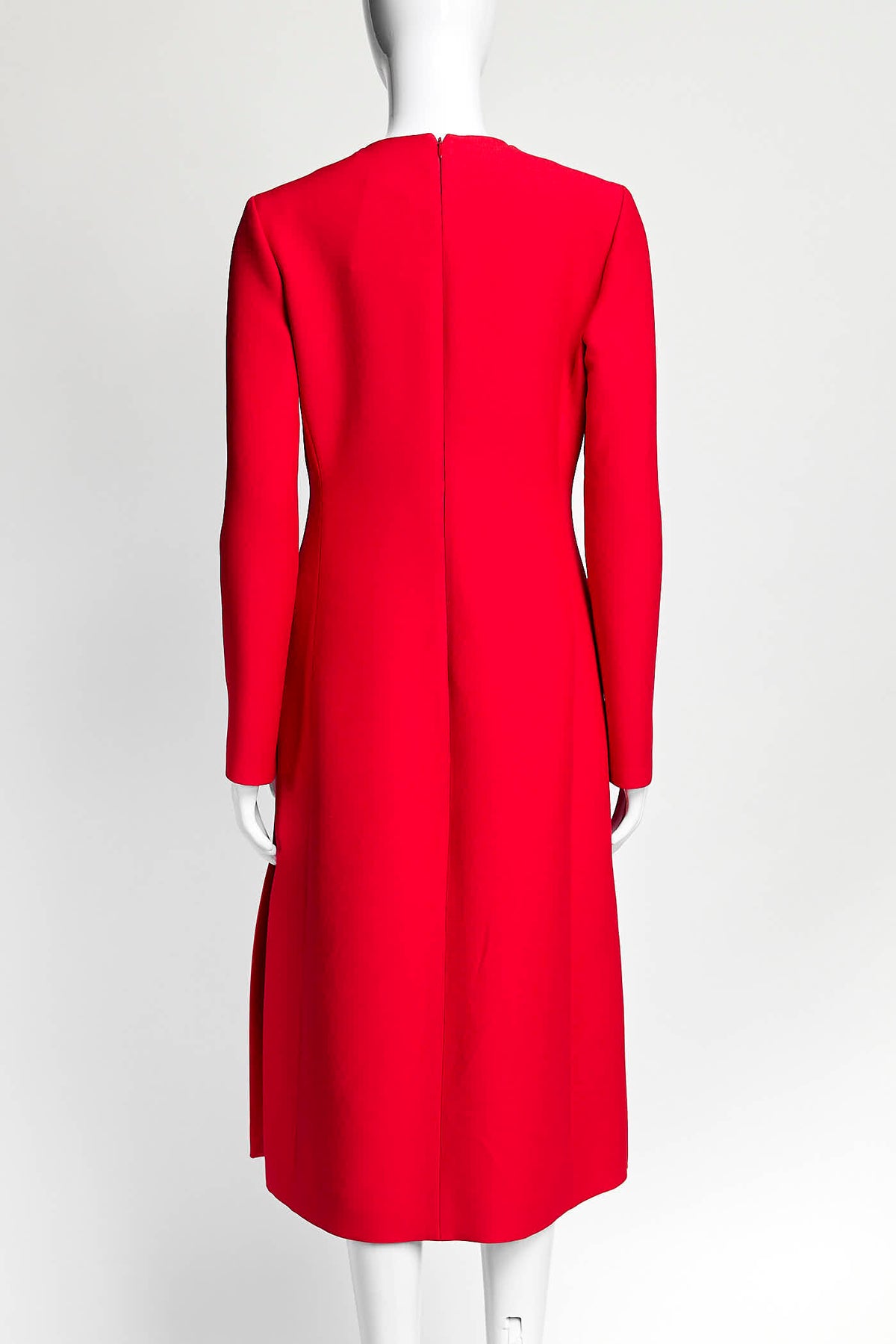 Christian Dior Red Wool Longsleeve Dress 38