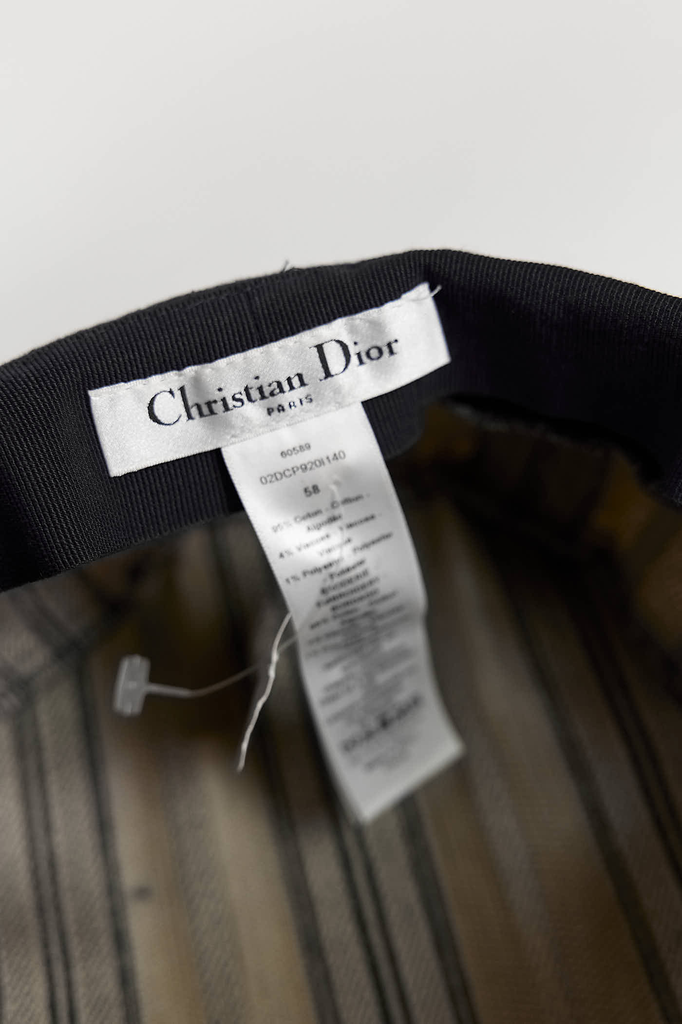 Christian Dior Striped Cotton Bayadere Newsboy Hat 58