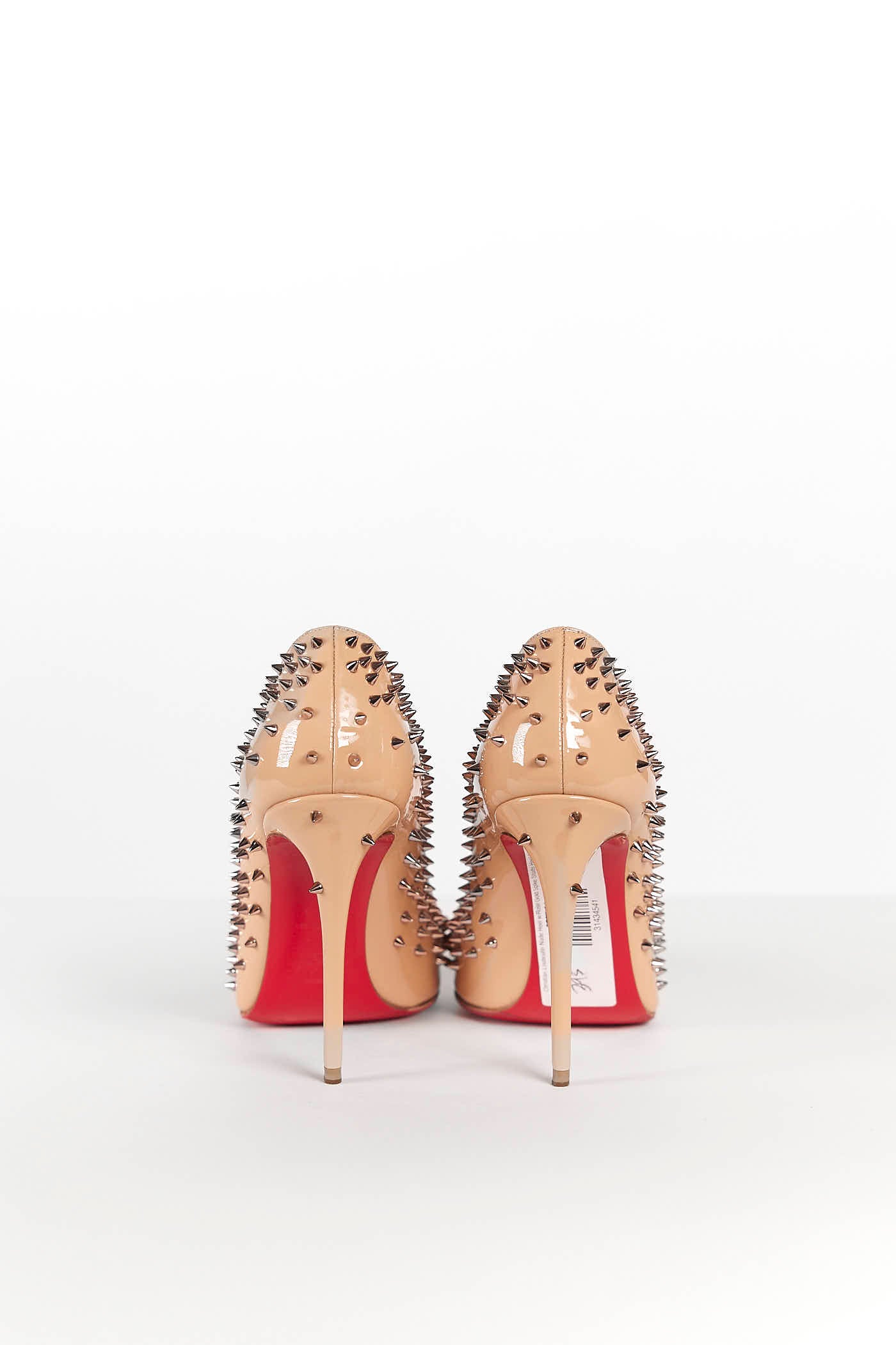 Christian Louboutin Nude Heel w/Spike Studs Heel 37.5