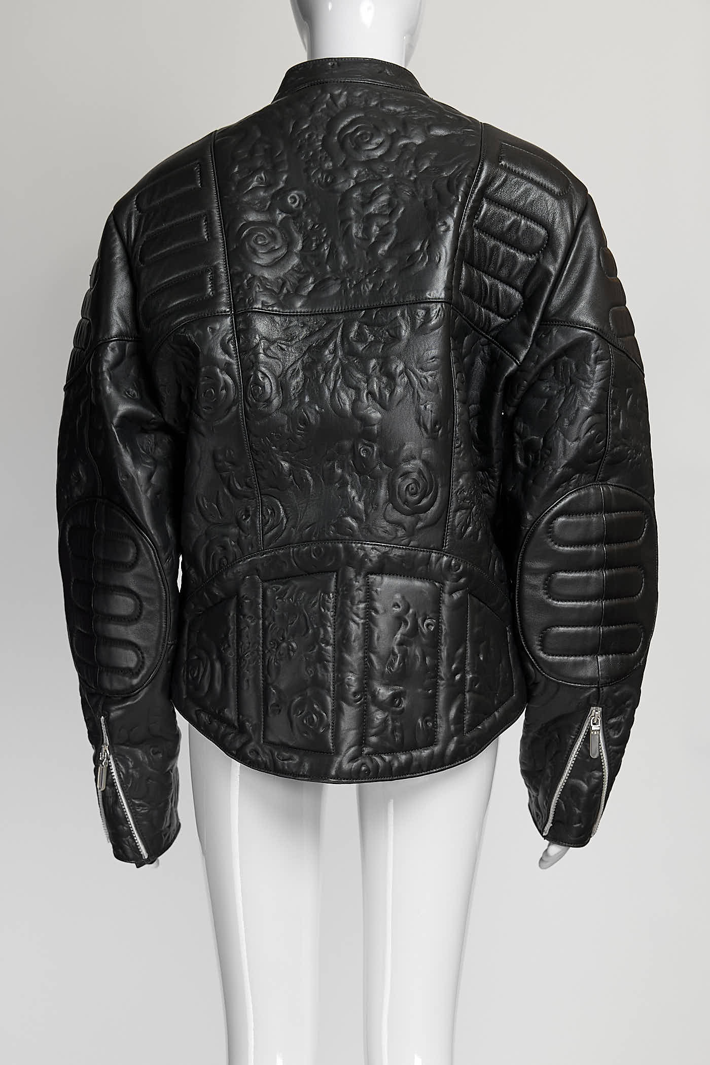 Christopher Kane Black Leather Biker Jacket UK12