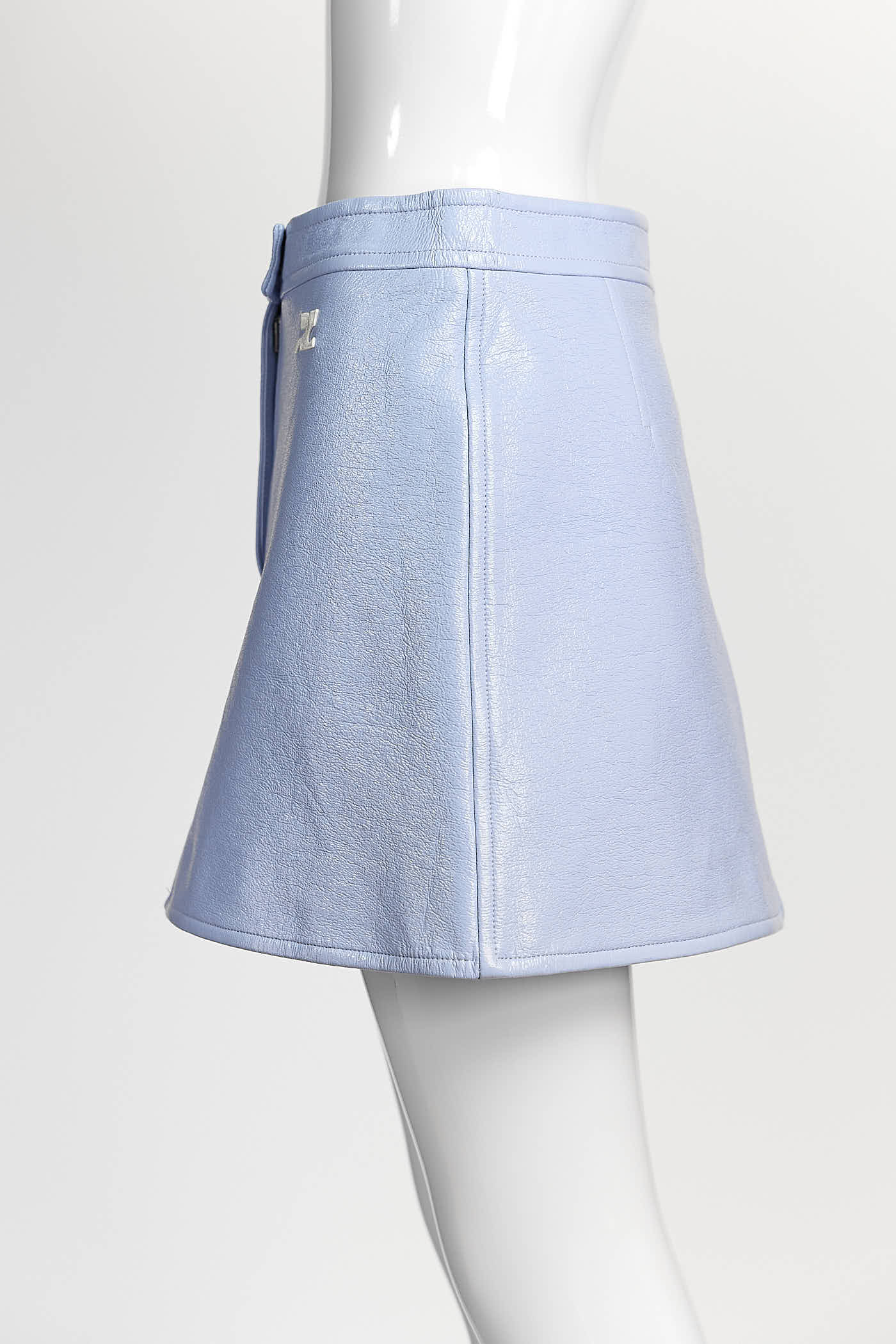 Courrèges A-line mini blue skirt 38