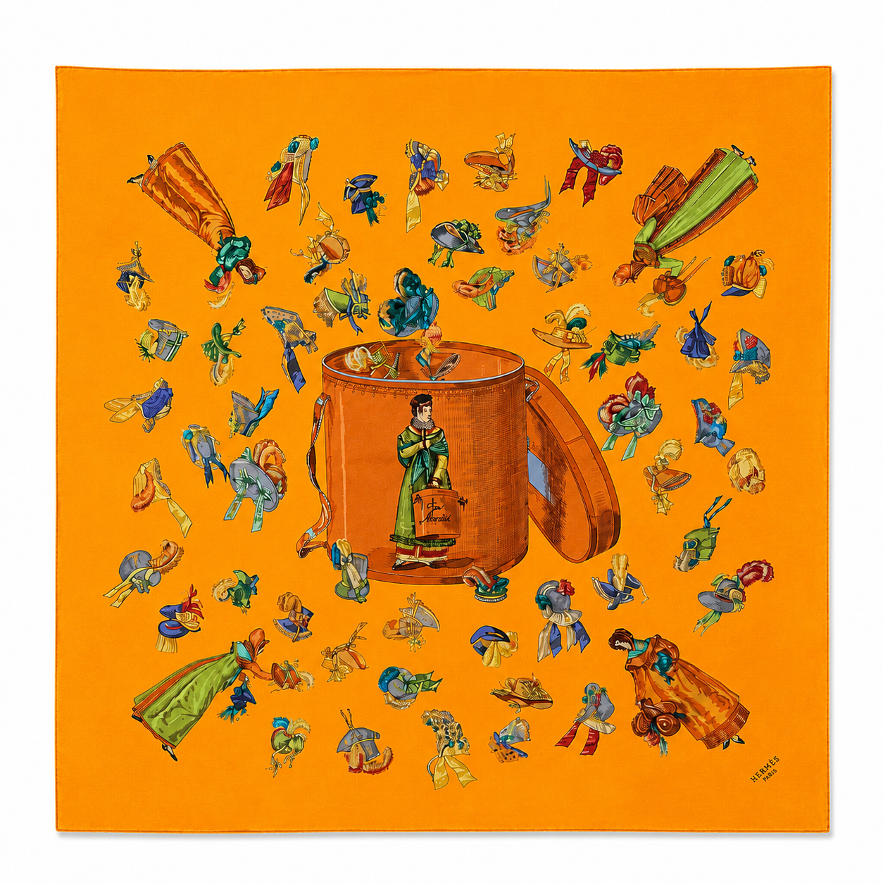 HERMES 'PRIS MODISTE' SILK SCARF