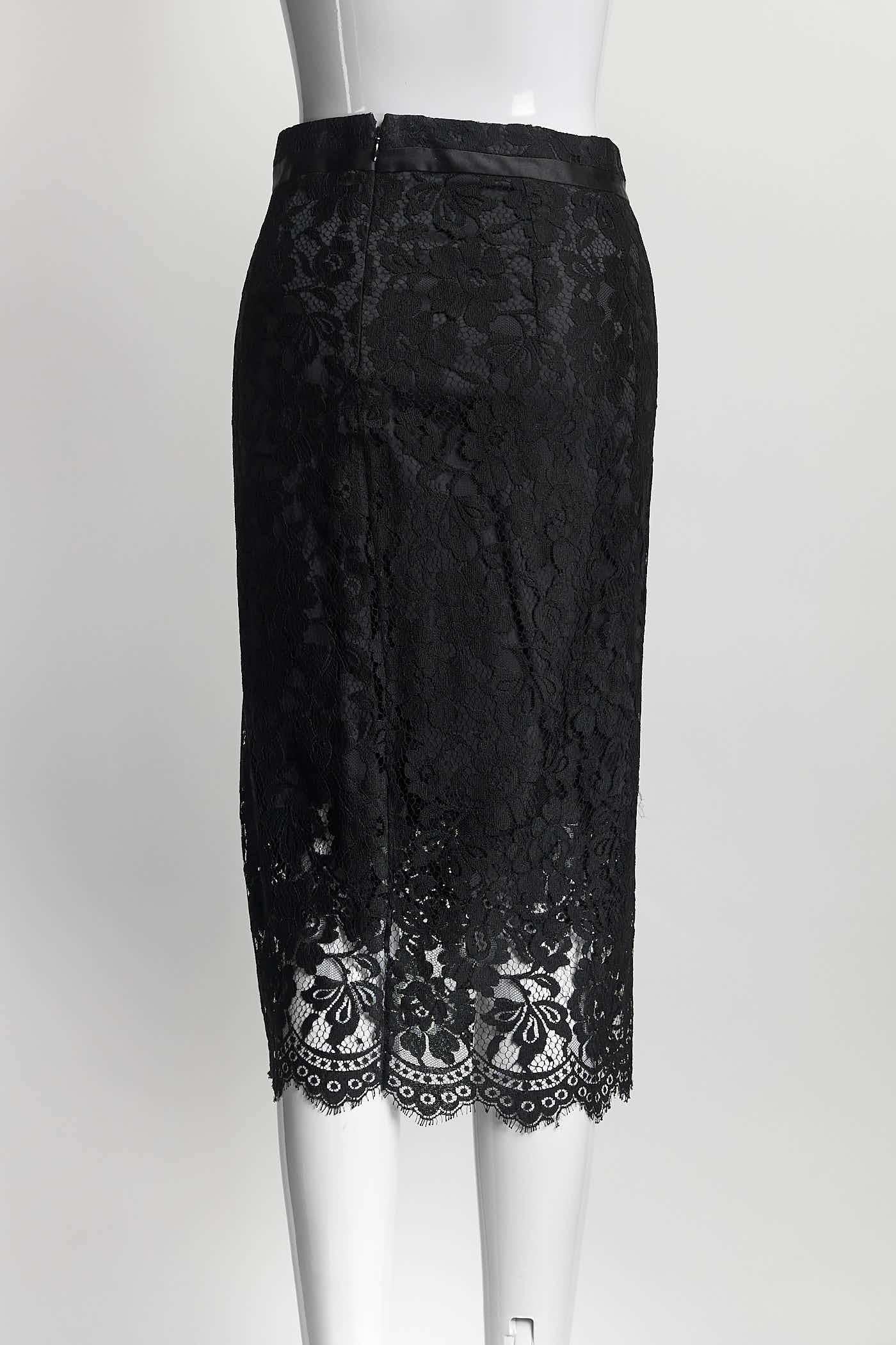 Dolce & Gabbana Black Lace Skirt 38