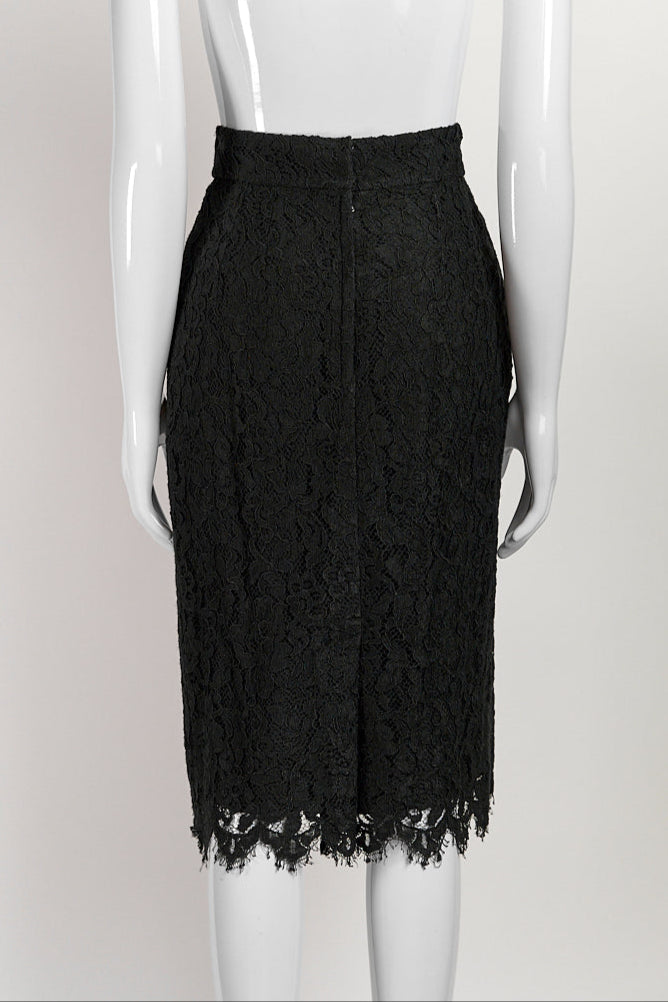 Dolce & Gabbana Black Lace Skirt 40