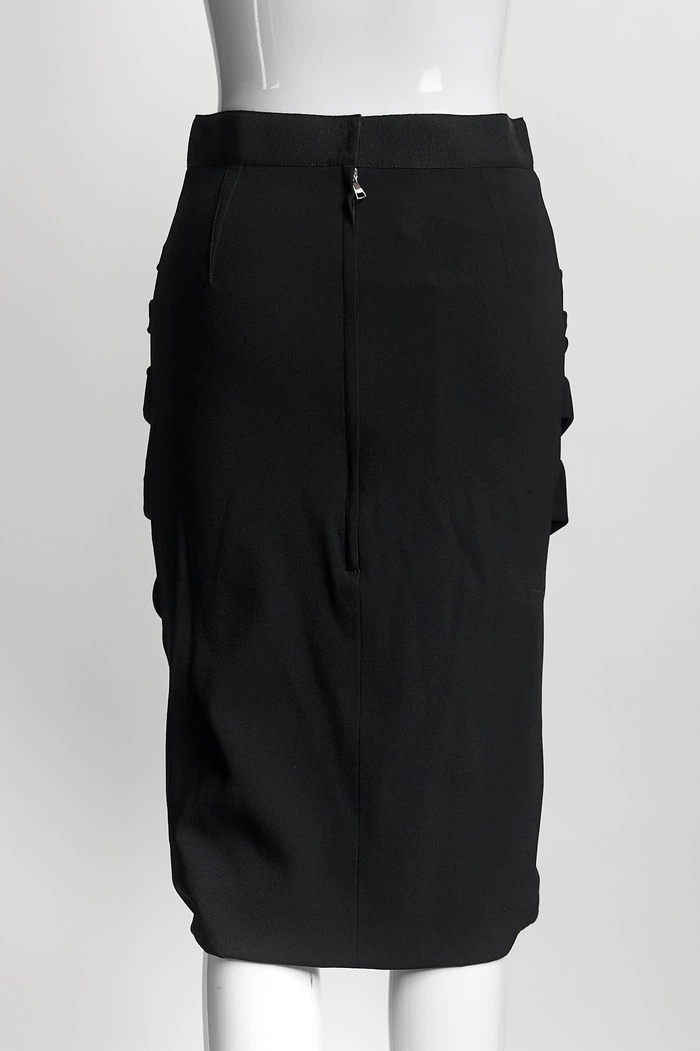Dolce & Gabbana Black Ruched Skirt 40