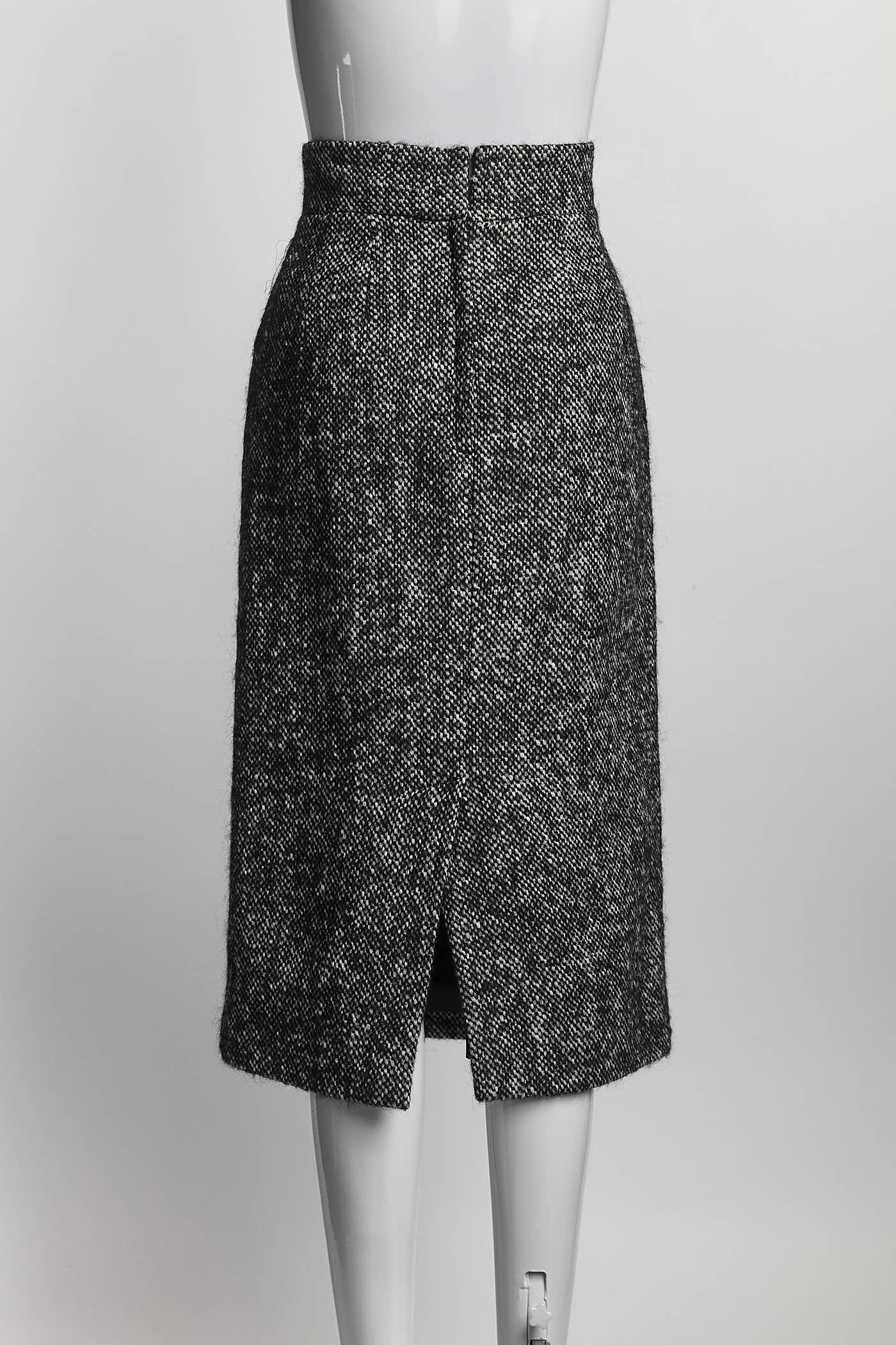 Dolce & Gabbana Black/White Wool Skirt 38